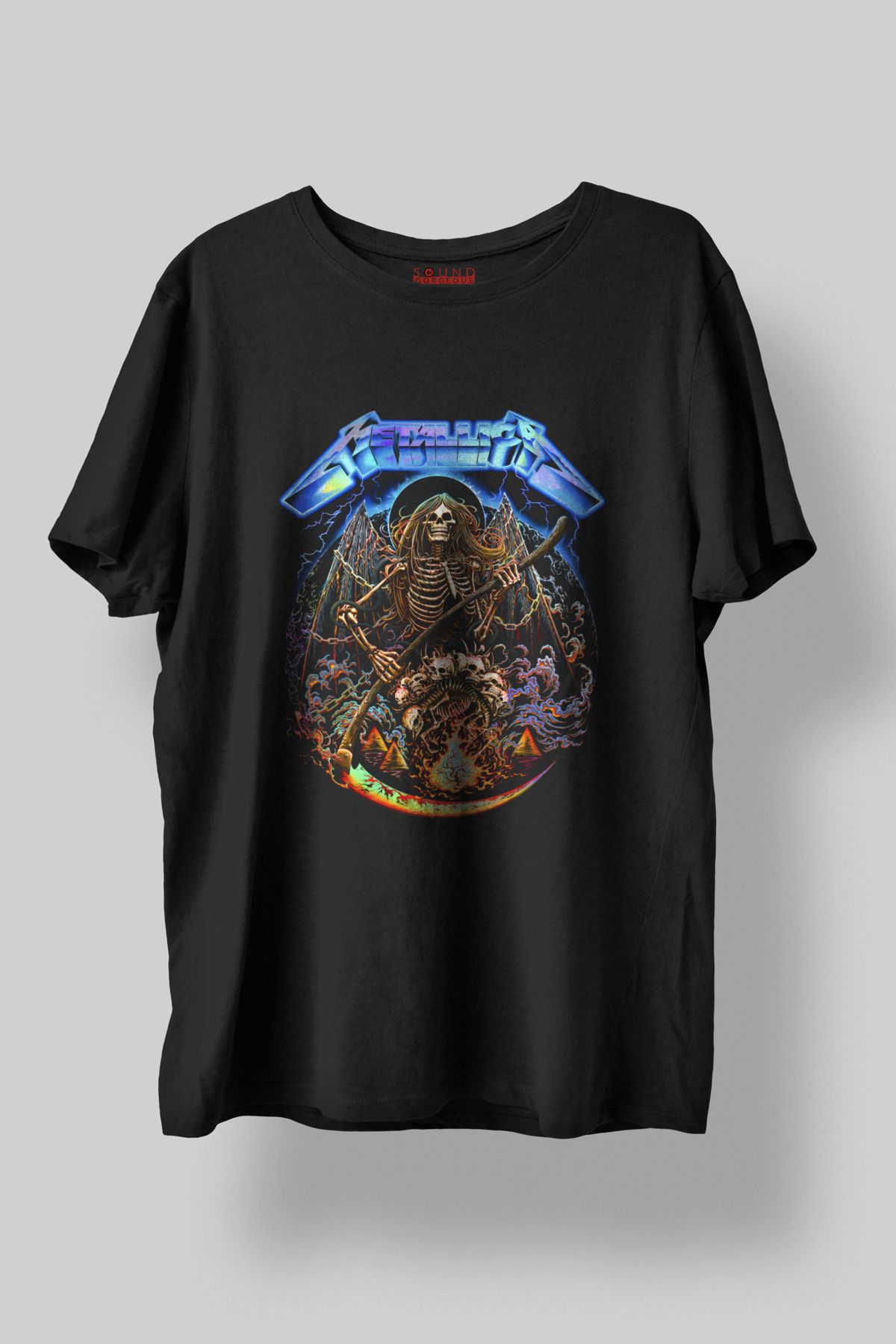 Sound Gorgeous Metallica The Lightning Baskılı Regular Fit Unisex Siyah T-Shirt %100 Pamuk No:0428