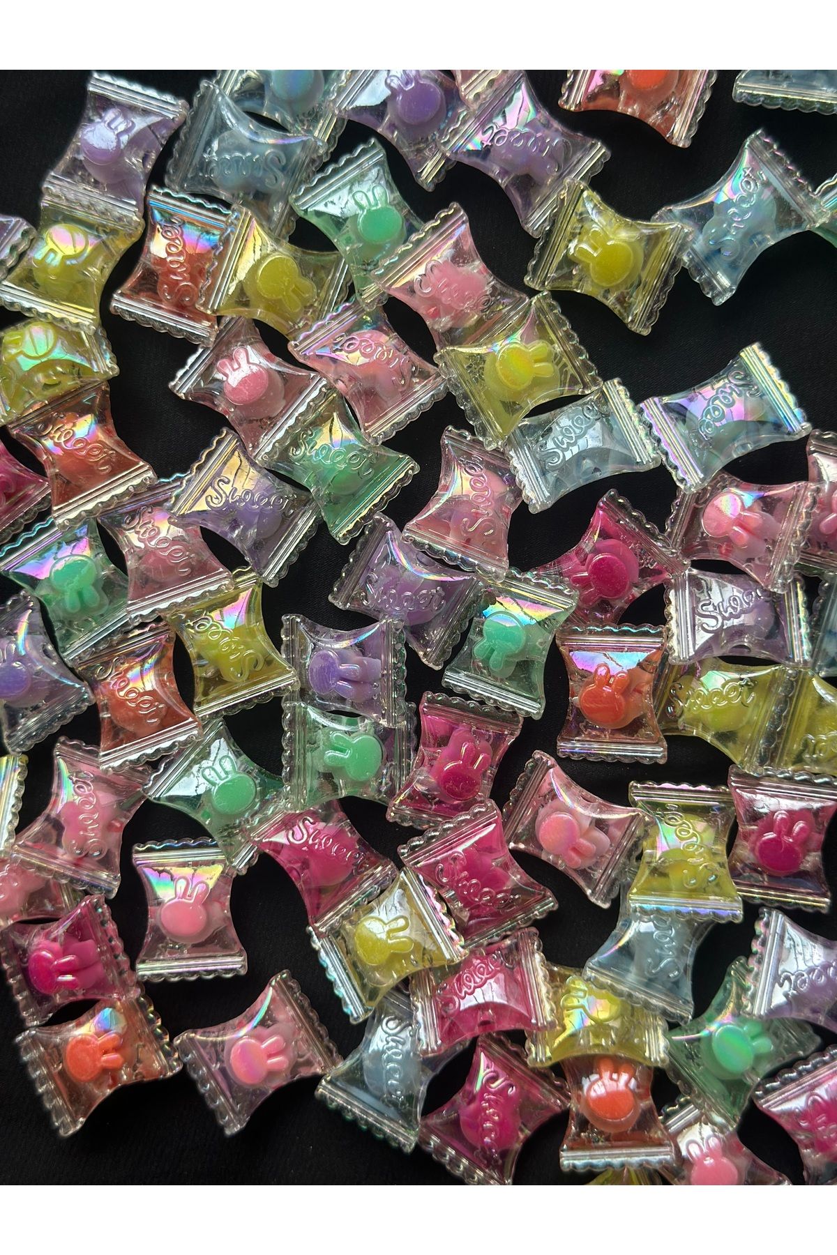 Bijumix Aksesuar 20 Adet Karışık Renkli Şeffaf Şeker Akrilik Plastik Boncuk