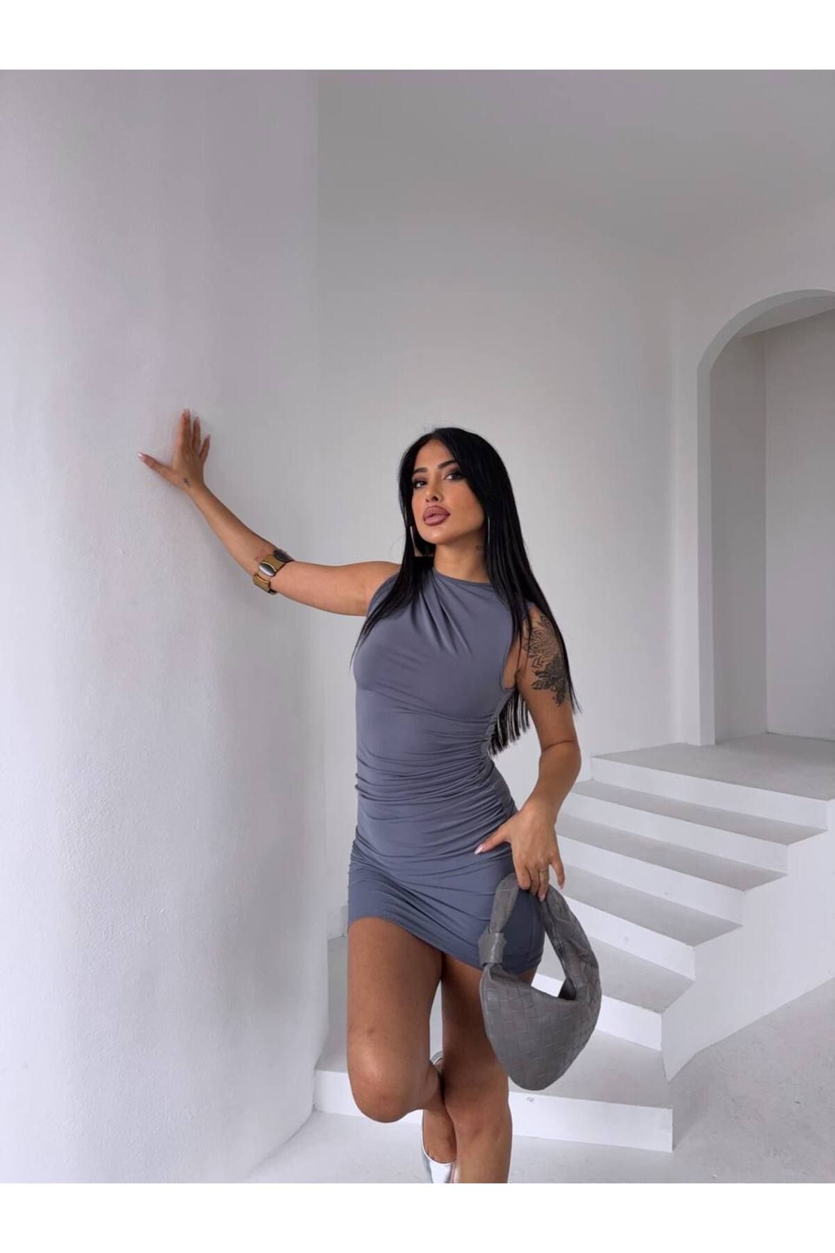 Freya Kadın Sandy Büzgü Detaylı Mini Elbise