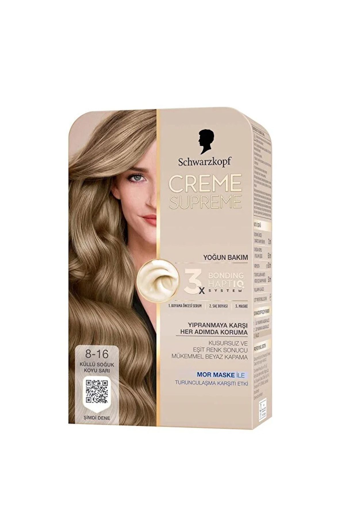 Schwarzkopf Creme Supreme Saç Boyası 8-16 Küllü Soğuk Koyu Sarı