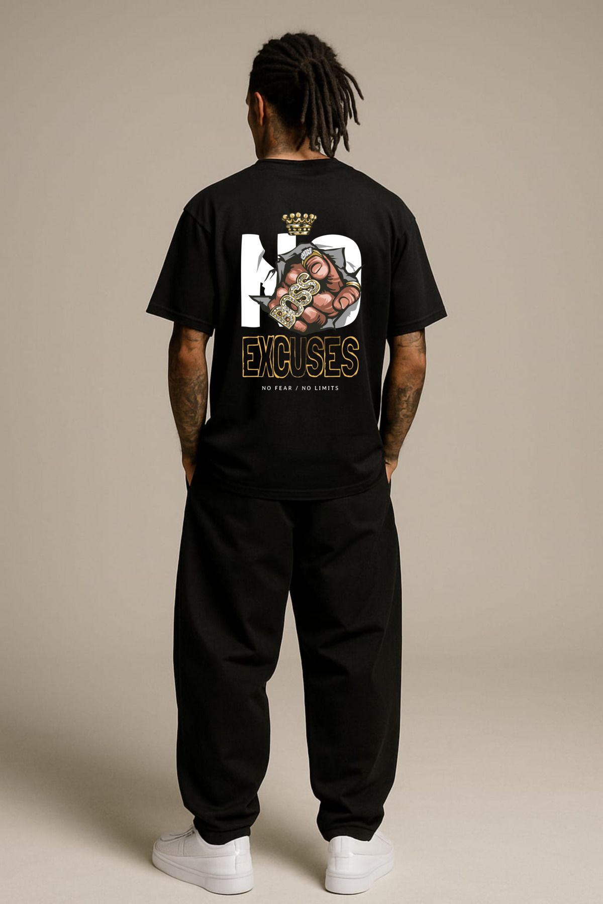 MAYK STREETWEAR OVERSIZE TSHIRT - UNISEX NO EXCUSES BASKILI TSHIRT
