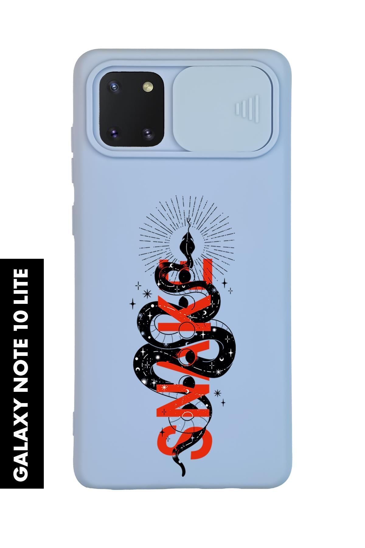 mooodcase Samsung Note 10 Lite Uyumlu Snake Desenli Slider Kamera Korumalı Telefon Kılıfı