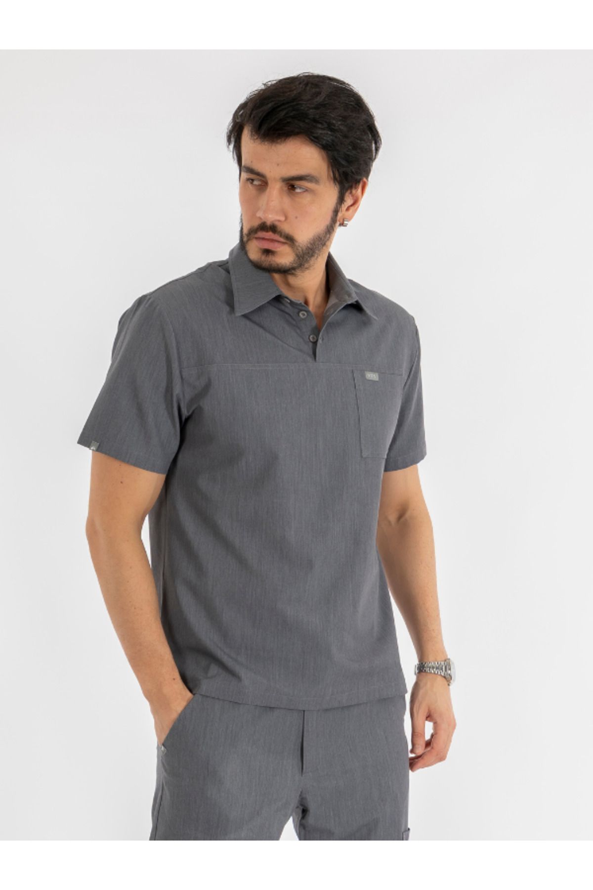 VITA UNIFORM Polo Yakalı VITA Scrubs Medikal Forma Erkek Üst Giyim