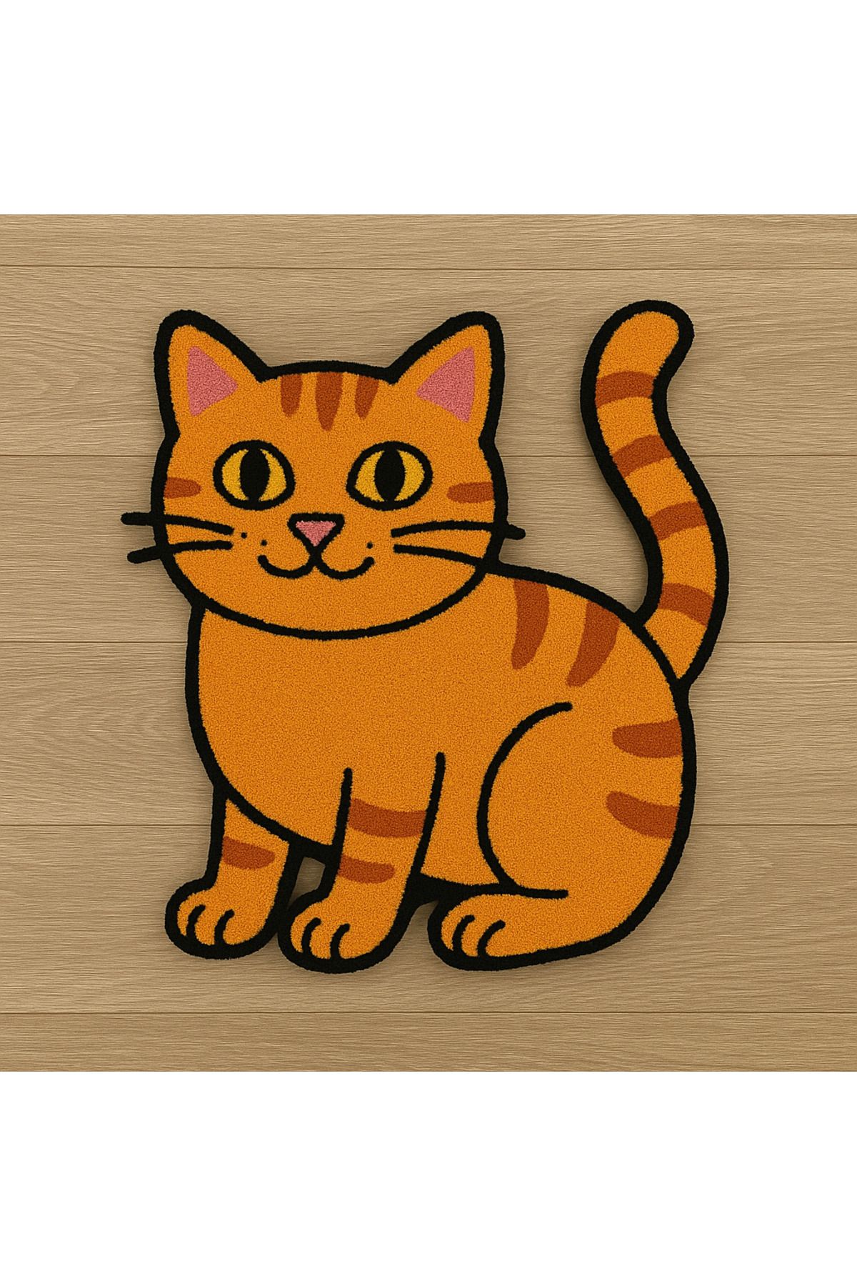 Afro Dekorasyon Sevimli kedi tasarim halı