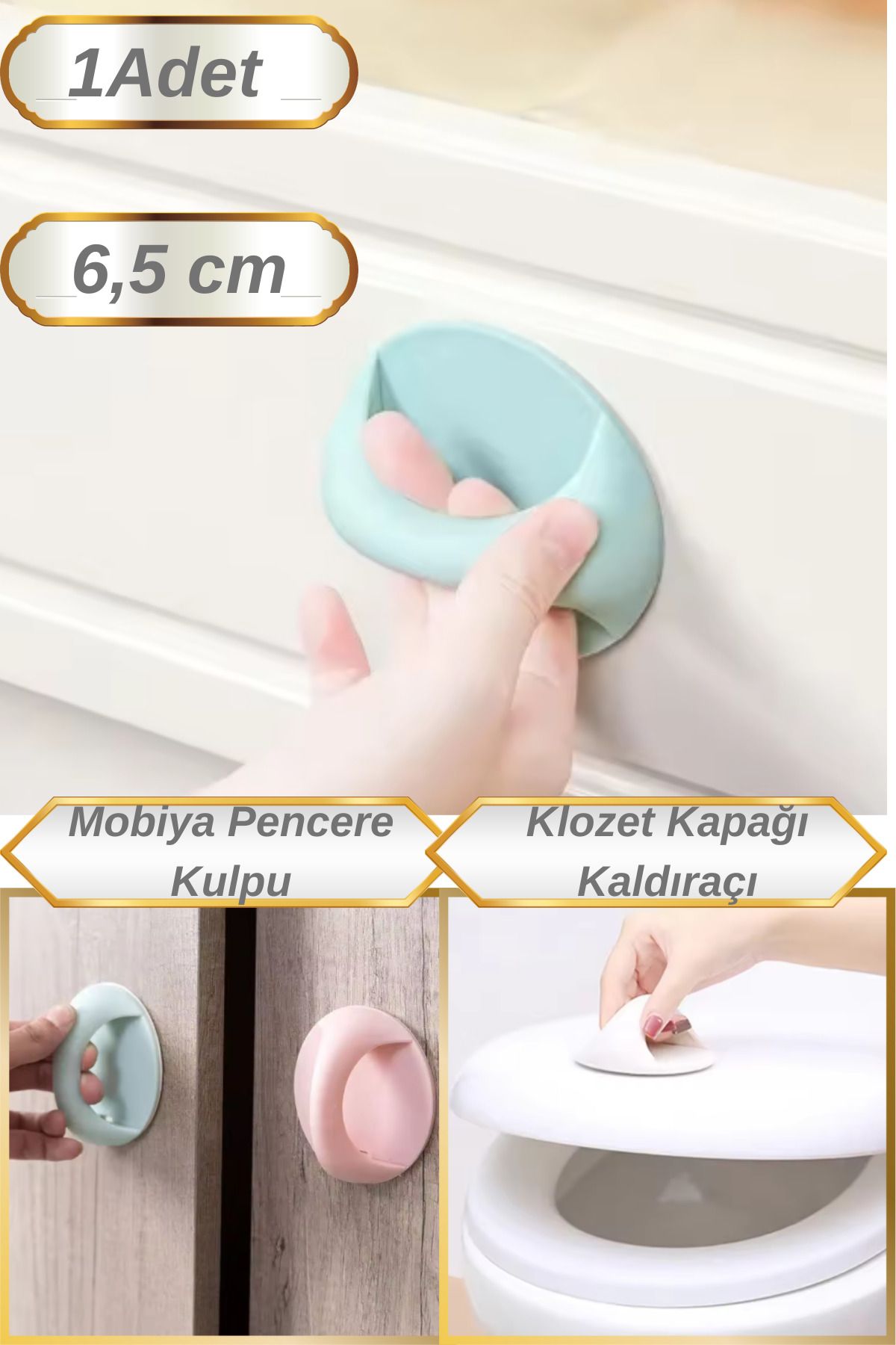 Hane Dostu 6,5 Cm Kendinden Yapışkanlı Çok Amaçlı Dolap Çekmece Klozet Tutma Kaldırma Aparatı