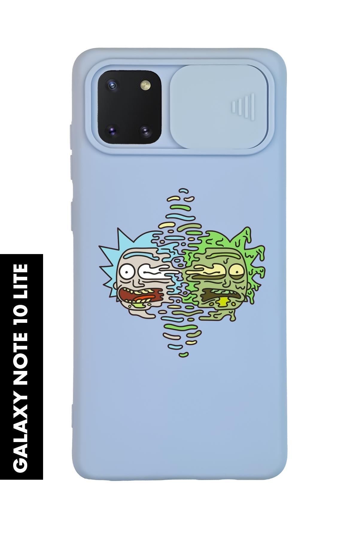mooodcase Samsung Note 10 Lite Uyumlu Toxic Ricky Desenli Slider Kamera Korumalı Telefon Kılıfı