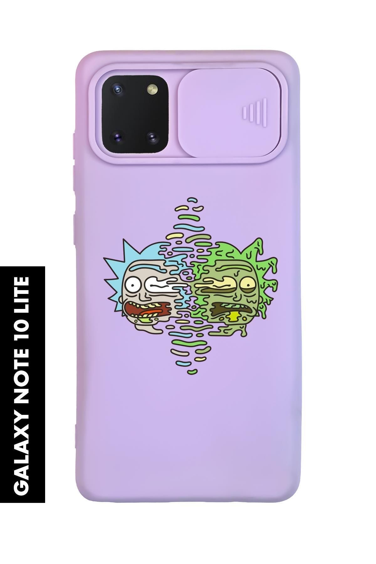 mooodcase Samsung Note 10 Lite Uyumlu Toxic Ricky Desenli Slider Kamera Korumalı Telefon Kılıfı