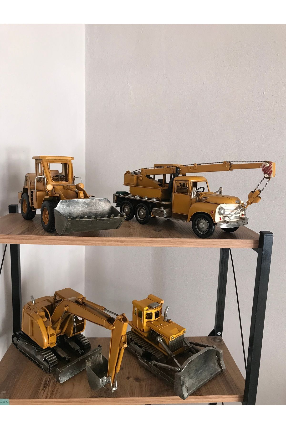 NOSTALJİM DEKORATİF METAL İŞ MAKİNELERİ 4 LÜ SET
