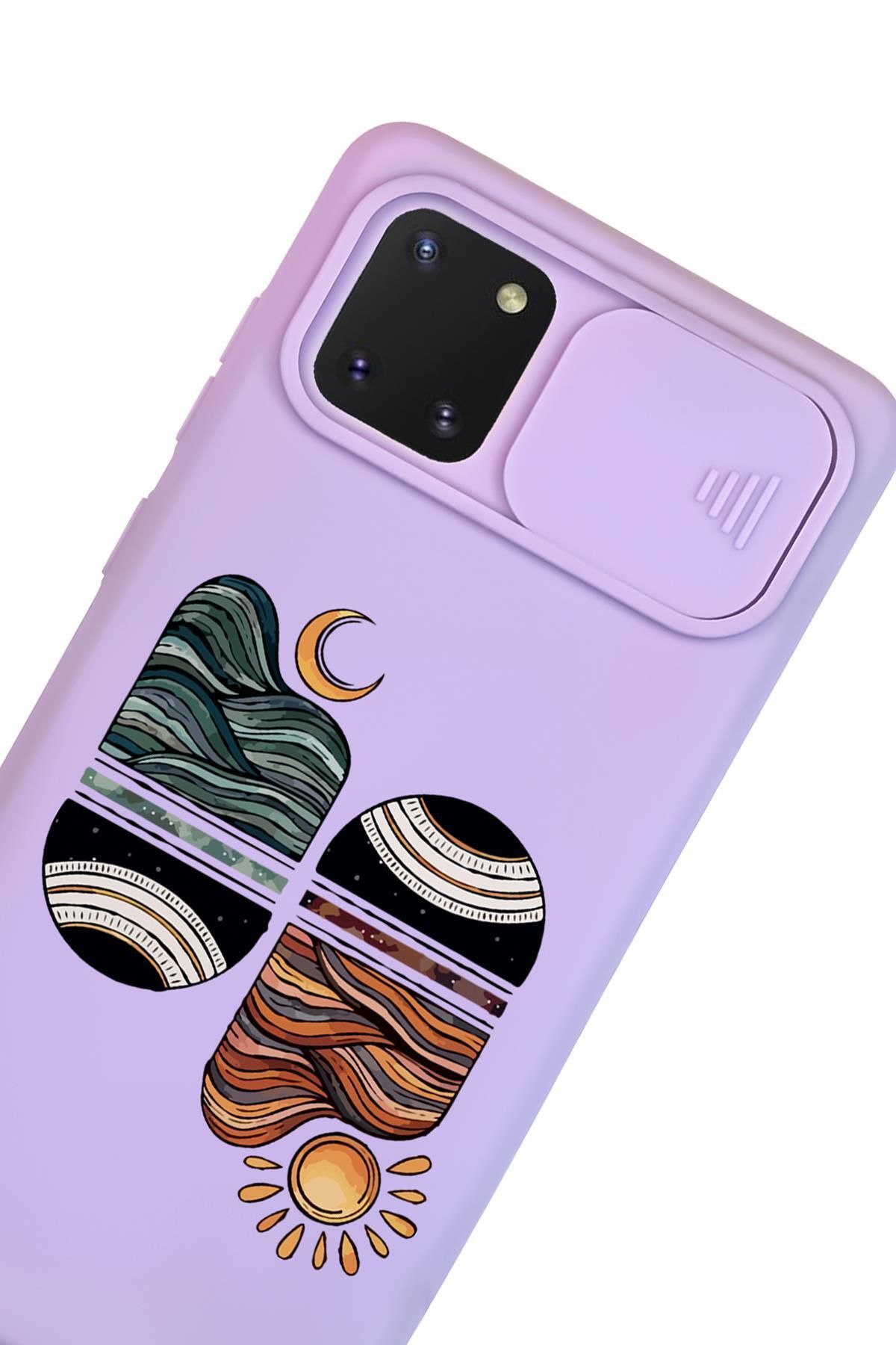 mooodcase Samsung Note 10 Lite Uyumlu Sunset Wave Desenli Slider Kamera Korumalı Telefon Kılıfı