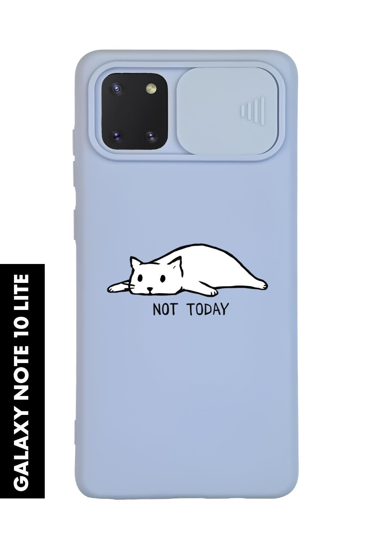 mooodcase Samsung Note 10 Lite Uyumlu Not Today Desenli Slider Kamera Korumalı Telefon Kılıfı
