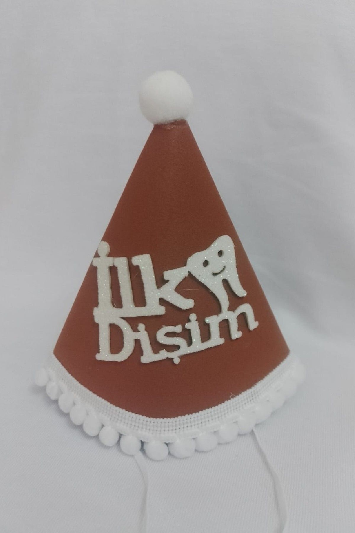 BKMC PARTY Kukuleta Kahve Renk İlk Dişim Şapkası İlk Dişim Partisi Süsü İlk Dişim Bebek Şapkası Süsü