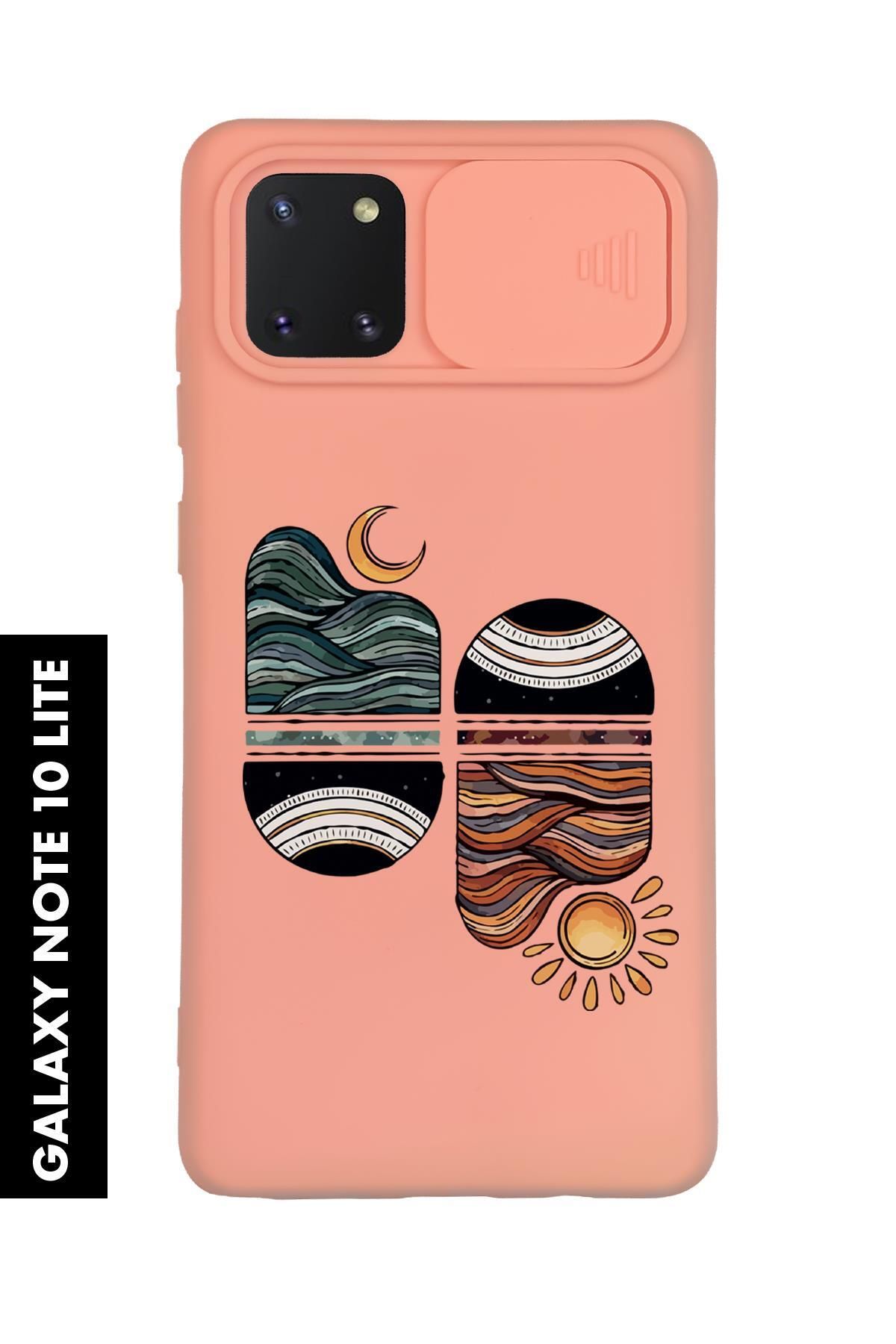 mooodcase Samsung Note 10 Lite Uyumlu Sunset Wave Desenli Slider Kamera Korumalı Telefon Kılıfı