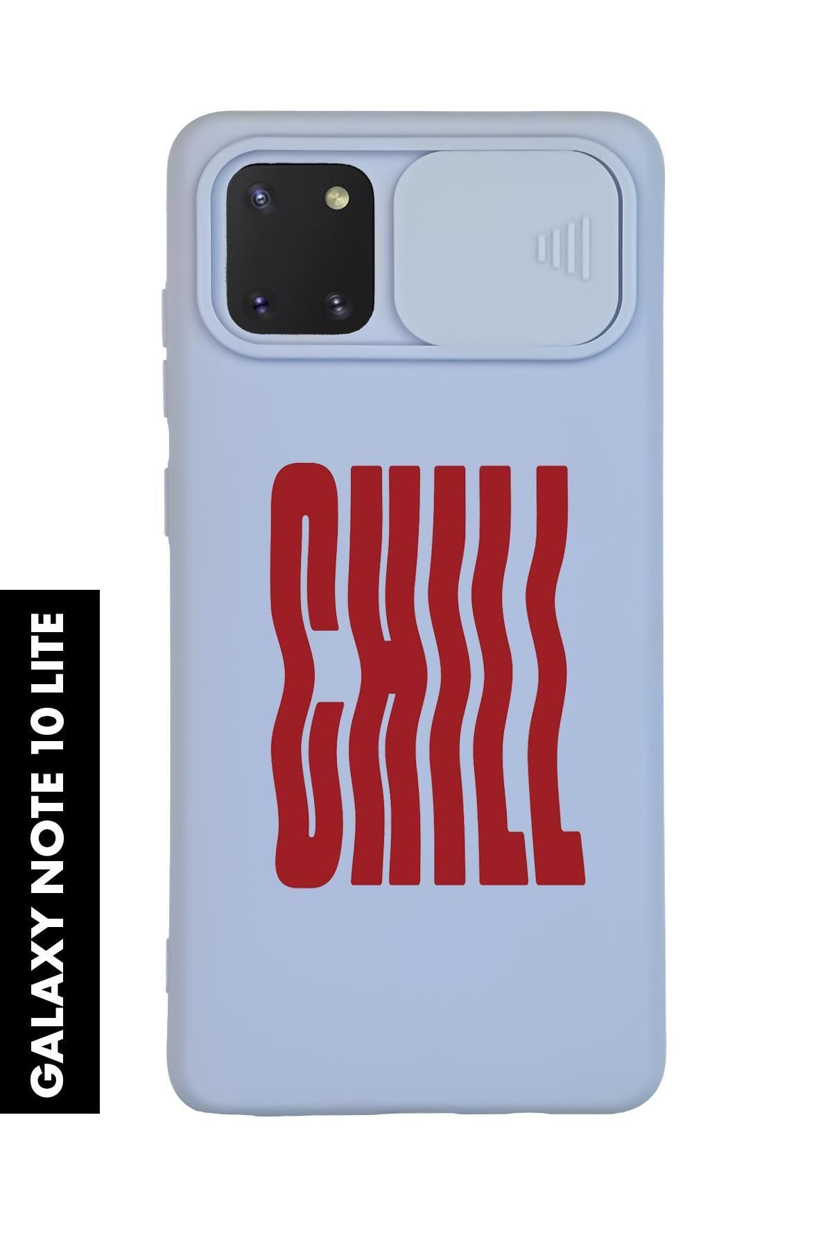 mooodcase Samsung Note 10 Lite Uyumlu Chill Desenli Slider Kamera Korumalı Telefon Kılıfı