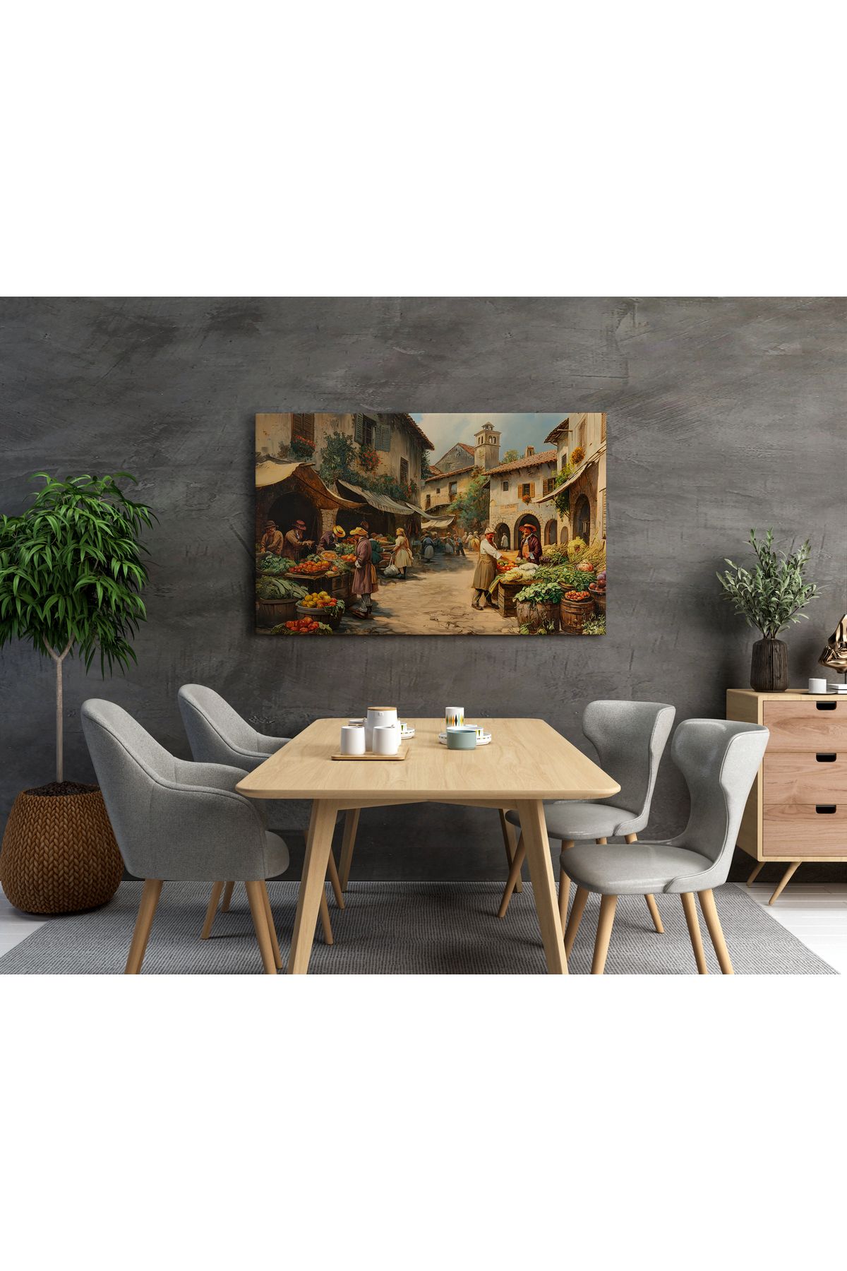 titer %100 Pamuklu Kanvas Dekoratif Tablo - Yağlı Boya Görünümlü UV Baskı Poster