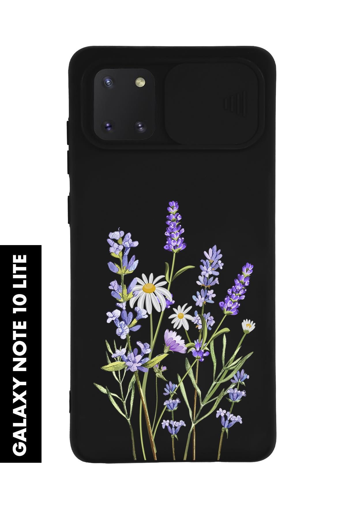 mooodcase Samsung Note 10 Lite Uyumlu Lavender Desenli Slider Kamera Korumalı Telefon Kılıfı