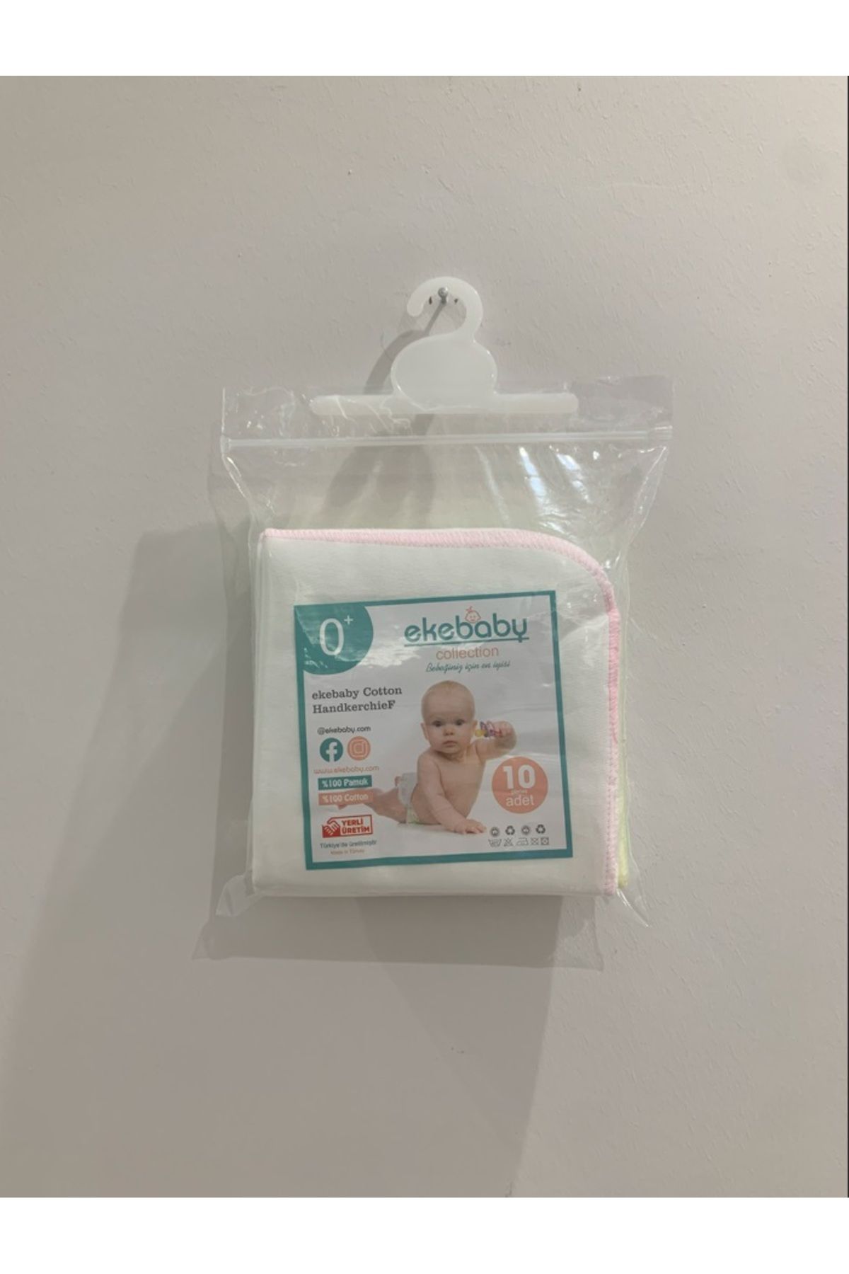 Eke Kız Bebek 10'lu Ağız Silme Mendili %100 Pamuk
