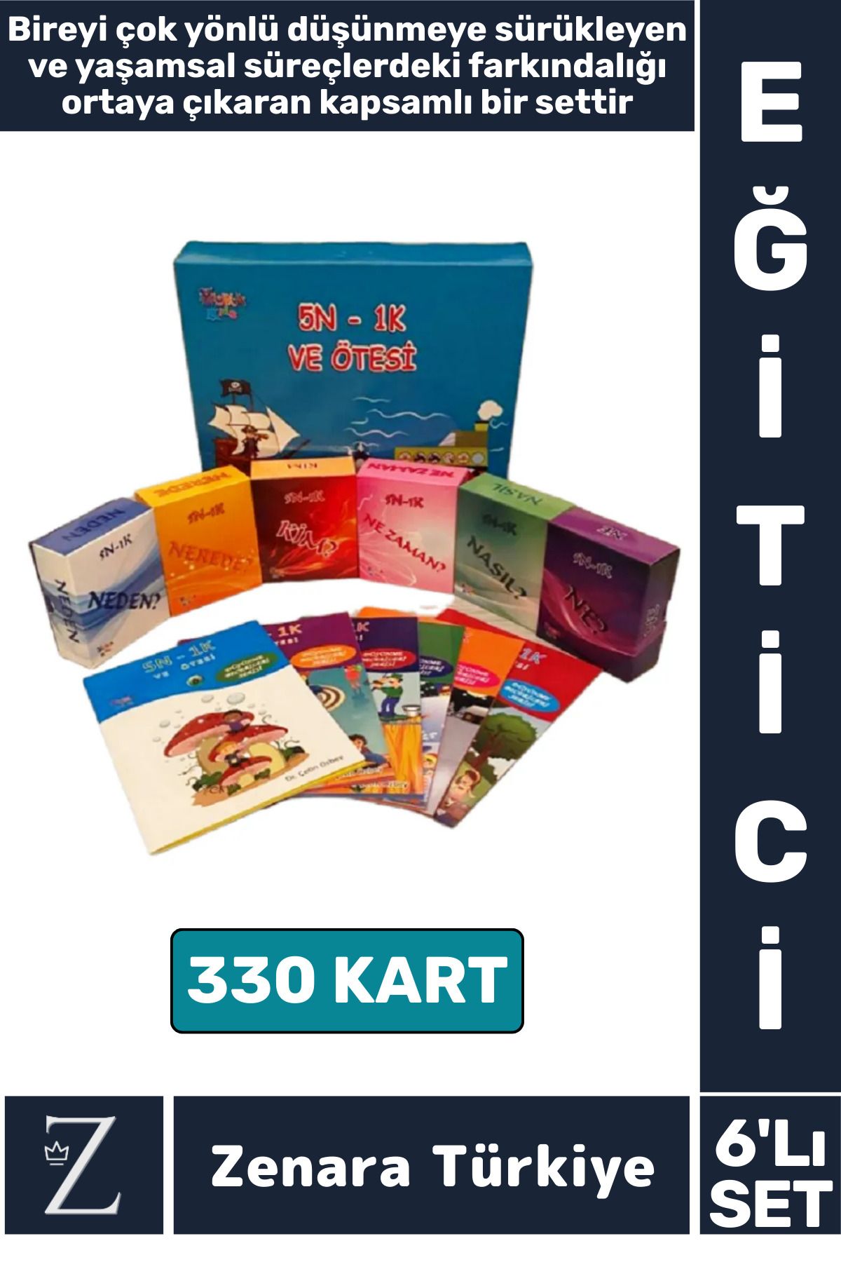 Zenara Eğitici İletişim Farkındalık Dinleme Anlama Geliştiren 5N 1K Eğitici DÜŞÜNME BECERİLERİ 6lı ÖZEL SET