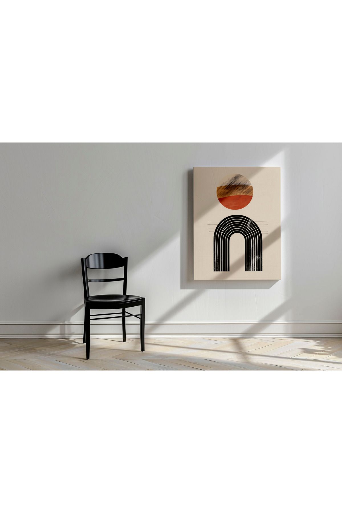 titer %100 Pamuklu Kanvas Dekoratif Tablo - Geometrik Soyut Pastel Tonlar UV Baskı Poster