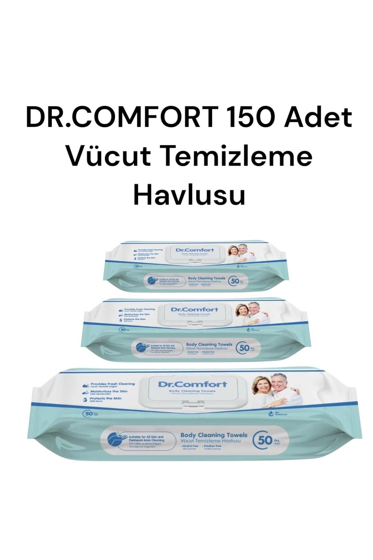 Dr.Comfort 3 Adet Vücut Temizleme Havlusu Islak Mendil Hastalar Ve Hassas Ciltler Için Hijyen
