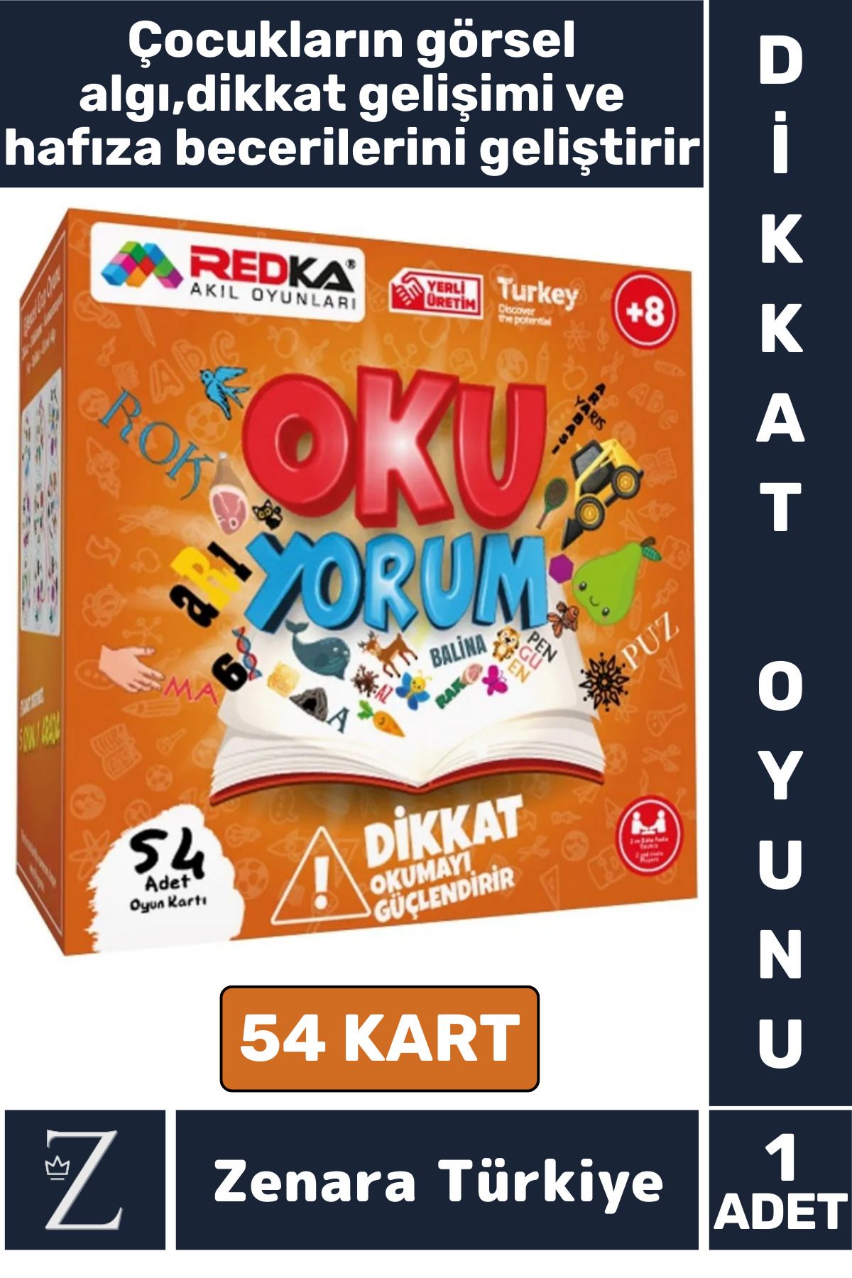 Zenara Eğitici Dikkat Hafıza Okuma Becerisi Görsel Algı Geliştirici Eğlenceli Çocuk Oyun OKU YORUM