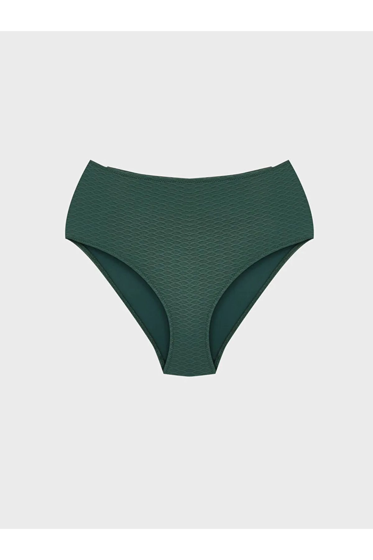 LC Waikiki LCW DREAM Yeşil Yüksek Bel Kendinden Desenli Kadın Bikini Alt