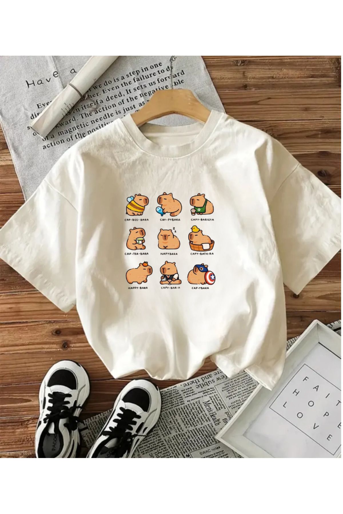 Touz Moda Capybaras Baskılı Unisex Oversize T-shirt
