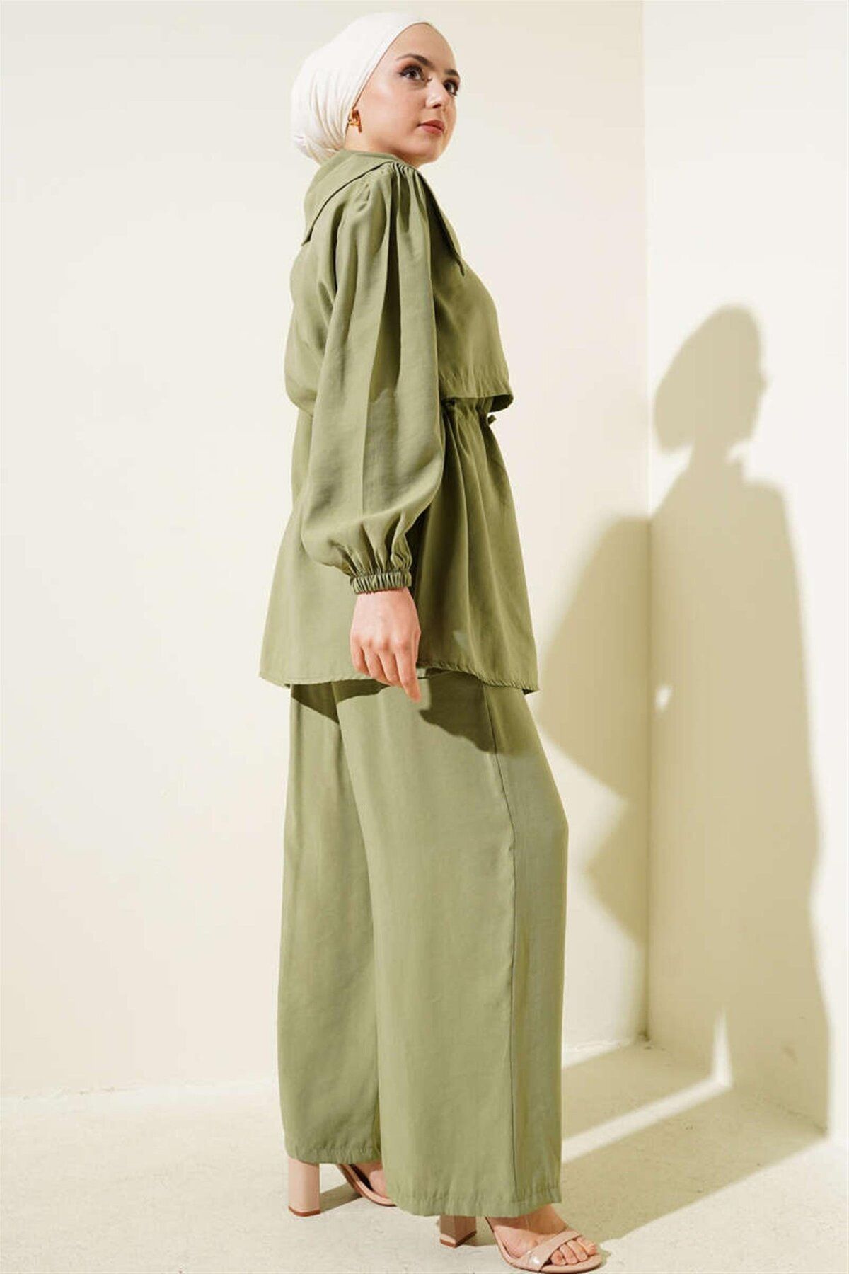 MODA 2041 Beli Körük Bağıcıklı Metal Düğmeli Modal Takım