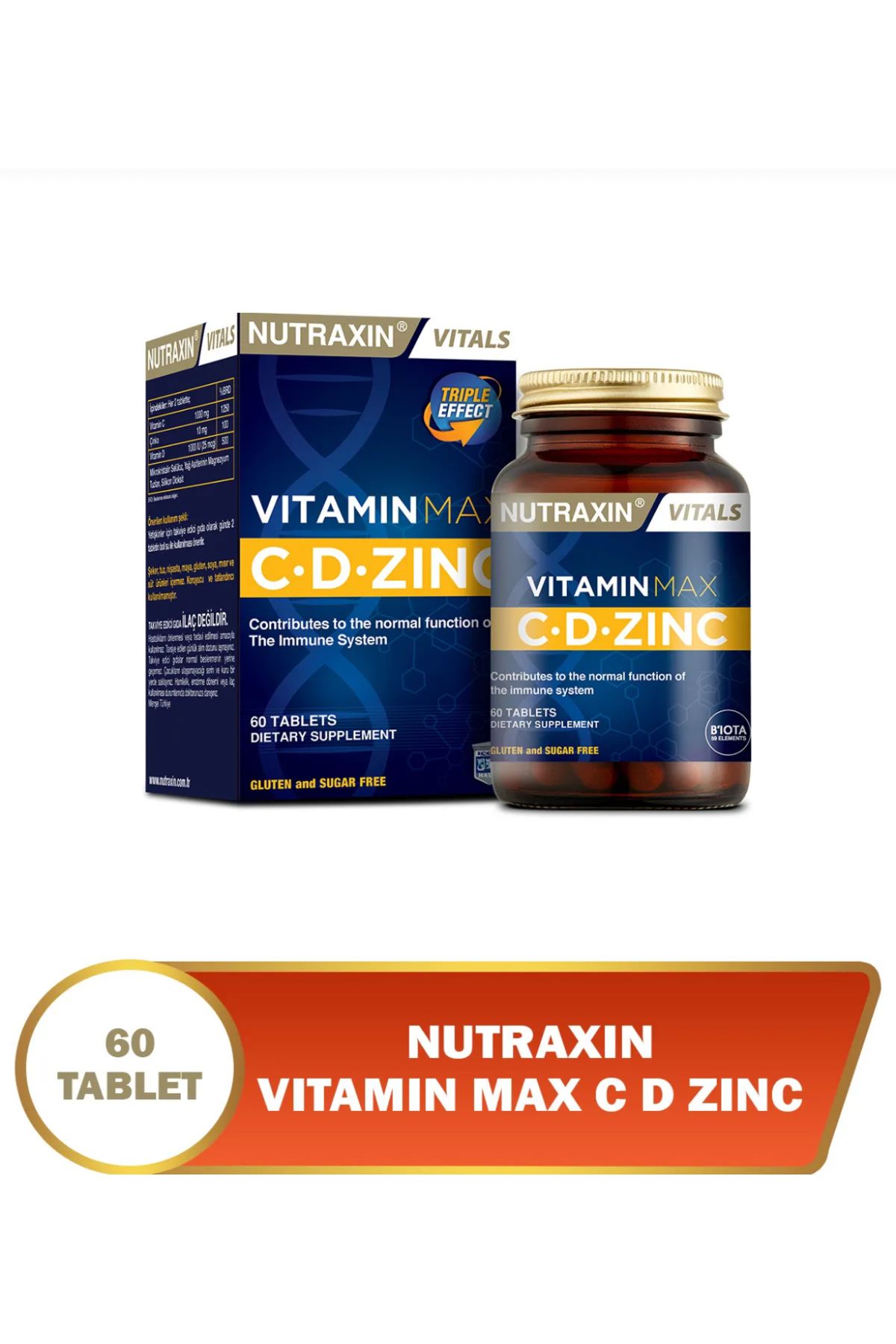 Nutraxin Vitamin Max C + D Çinko 60 Tablet