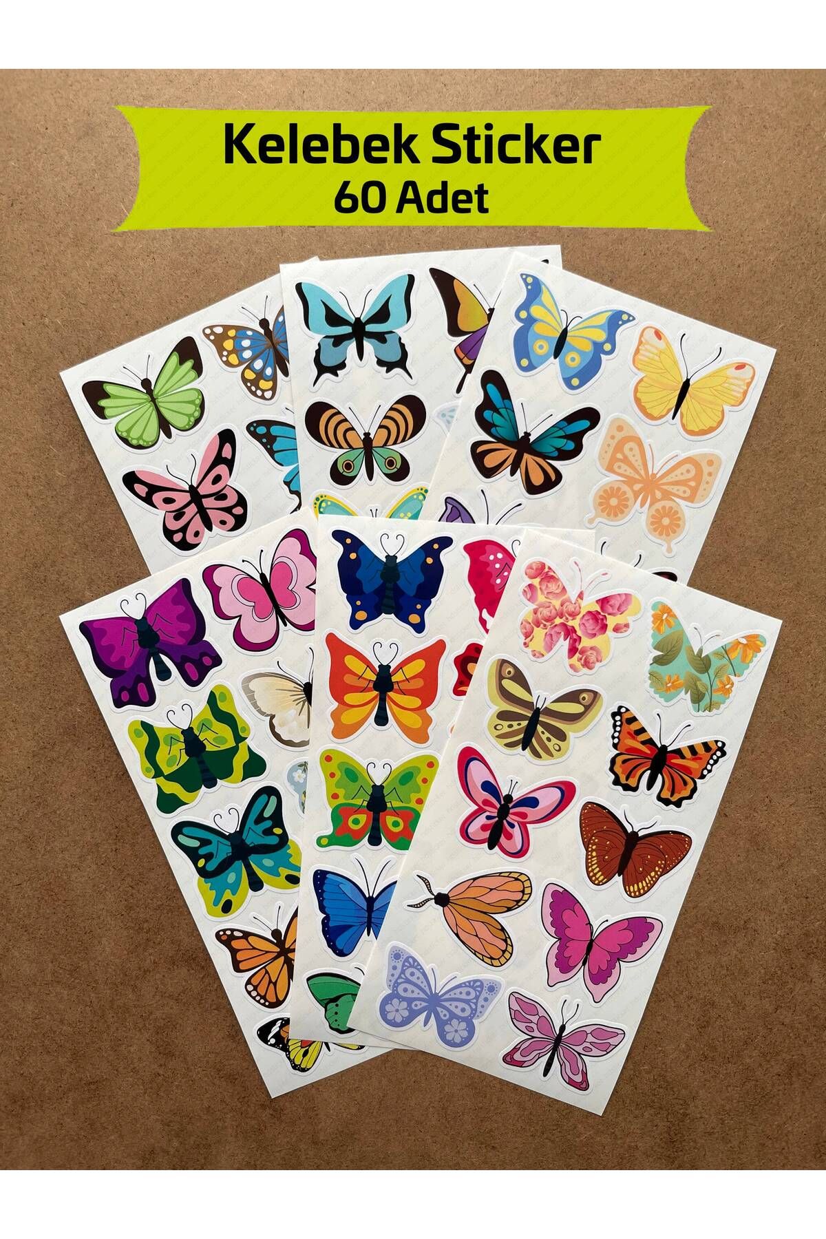 hdsticker Set De 60 De Autocolante Cu Fluturi - Notebook, Perete, Laptop, Telefon, Oglindă, Sticlă Autocolant Decor Pentru Cărți Pentru Copii P1 - One