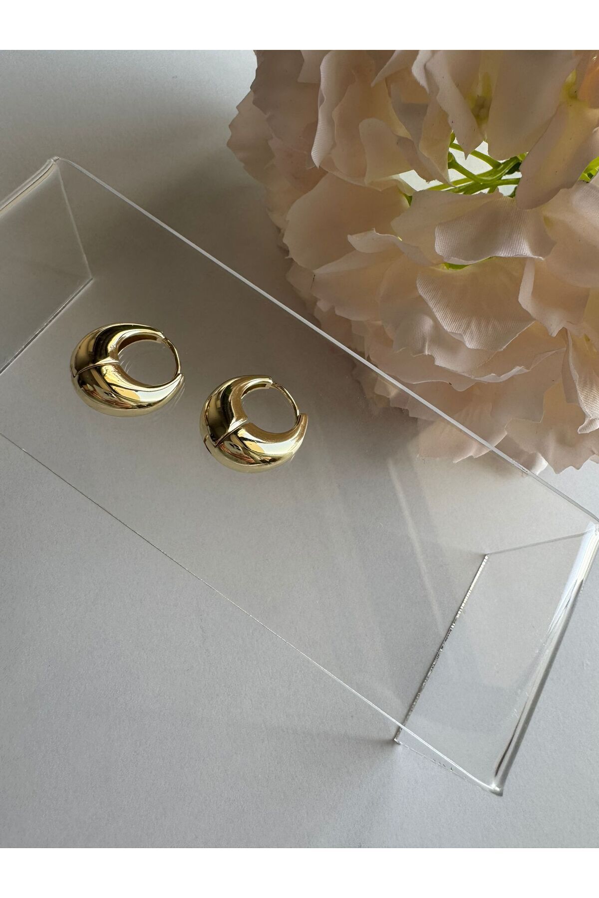 MODA 14K Rengi Vip Seri Çelik Küçük Küpe 15mm