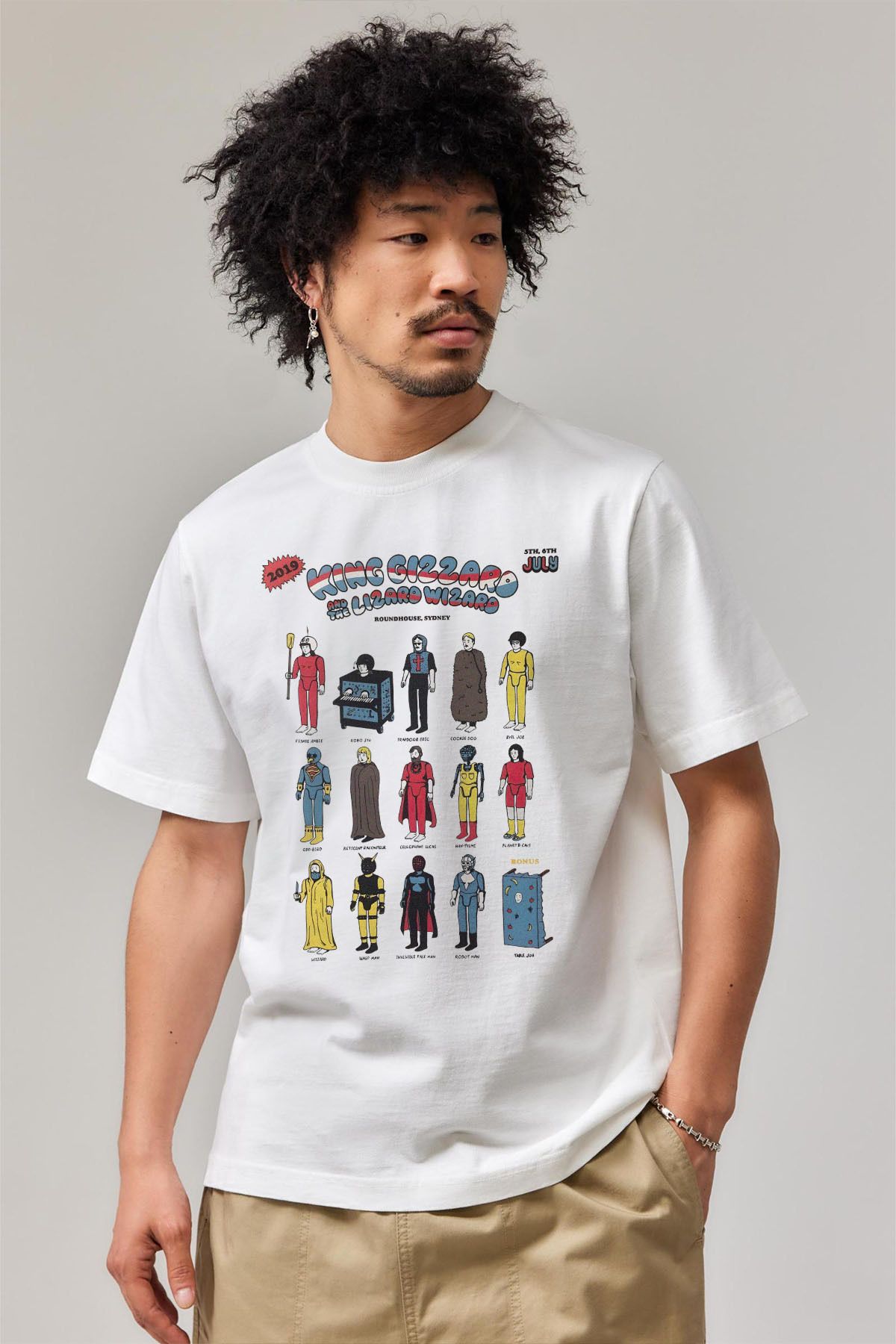 Tee&more. Unisex Regular Fit Retro King Gizzard the Lizard Wizard Baskılı Premium T-shirt