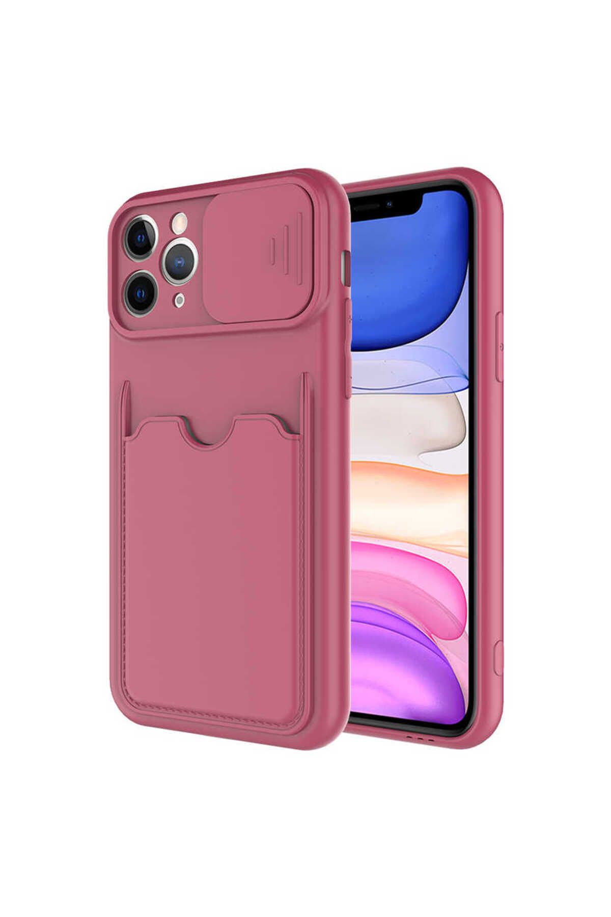 VARDAR AKSESUAR iPhone 11 Pro Max Uyumlu Kılıf Kartlıklı Kamera Korumalı Esnek Kartixvar İzvor Kapak