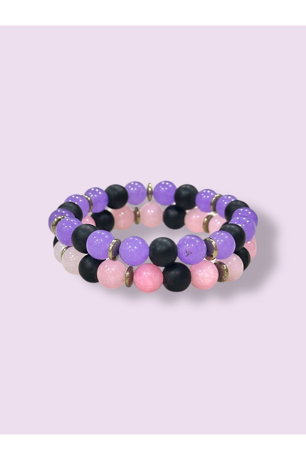 sleyshop ikili pembe kuvars akik arkadaş bilekliği