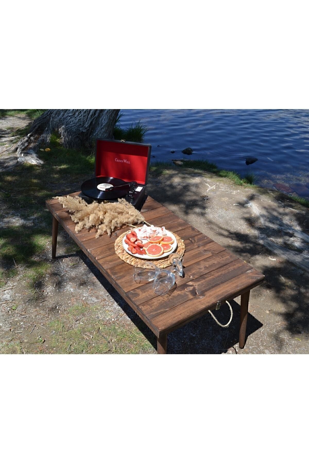 Tooall Ahşap Kamp Masası Katlanabilir Model Piknik Ve Bahçe Masası 60x120 Cm