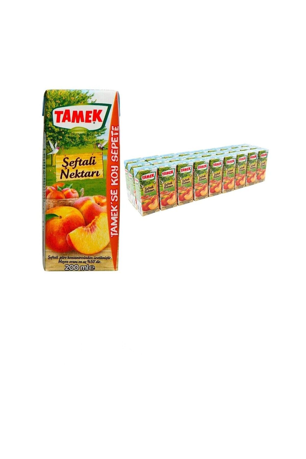 TAMEK Şeftali nektar meyve suyu 200 Ml 27 li koli
