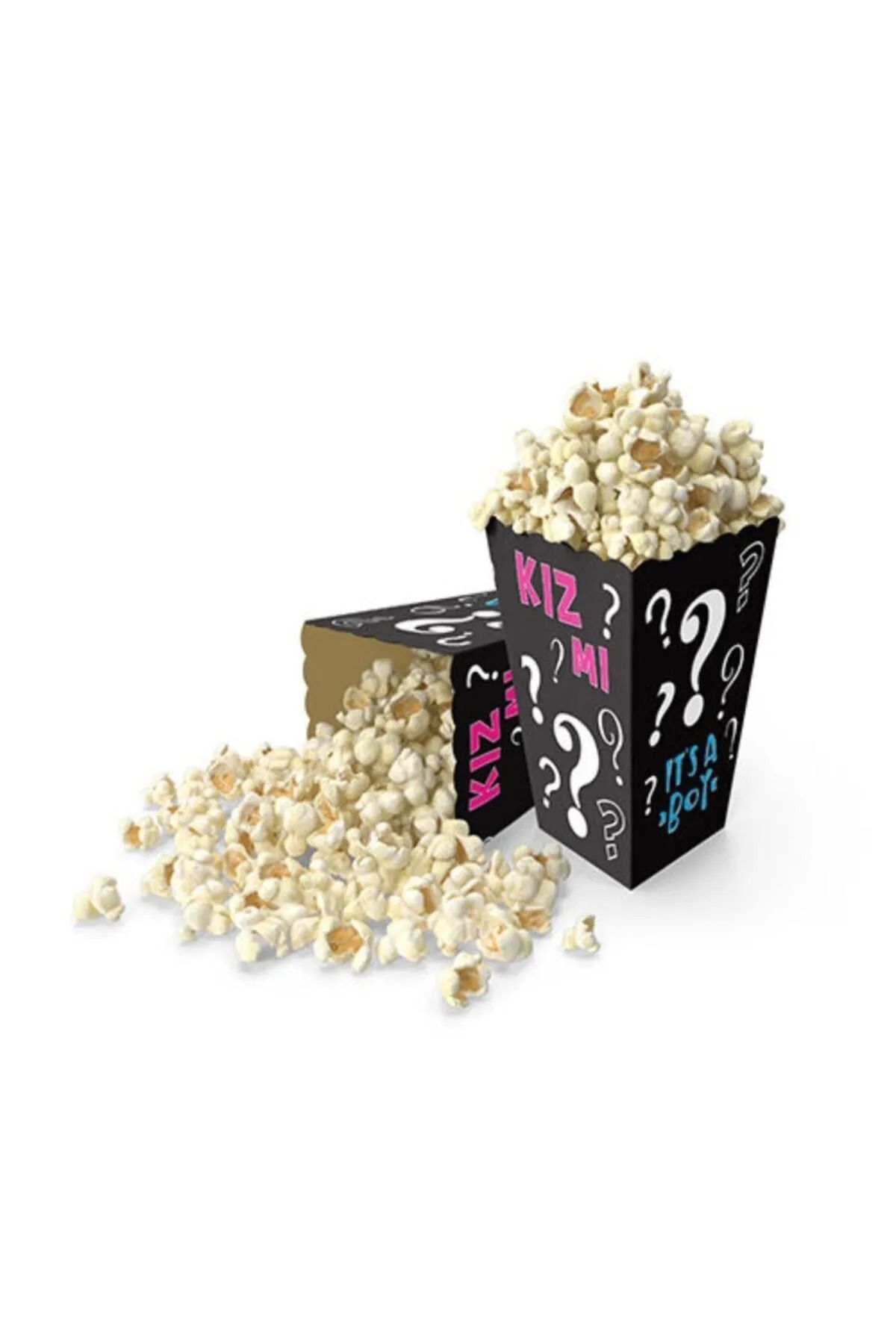 FOKUL Cinsiyet Belirleme Partisi Mısır Kutusu 8'li Popcorn Kız Mı Erkek Mi Karton Cips Kutusu 8 Adet