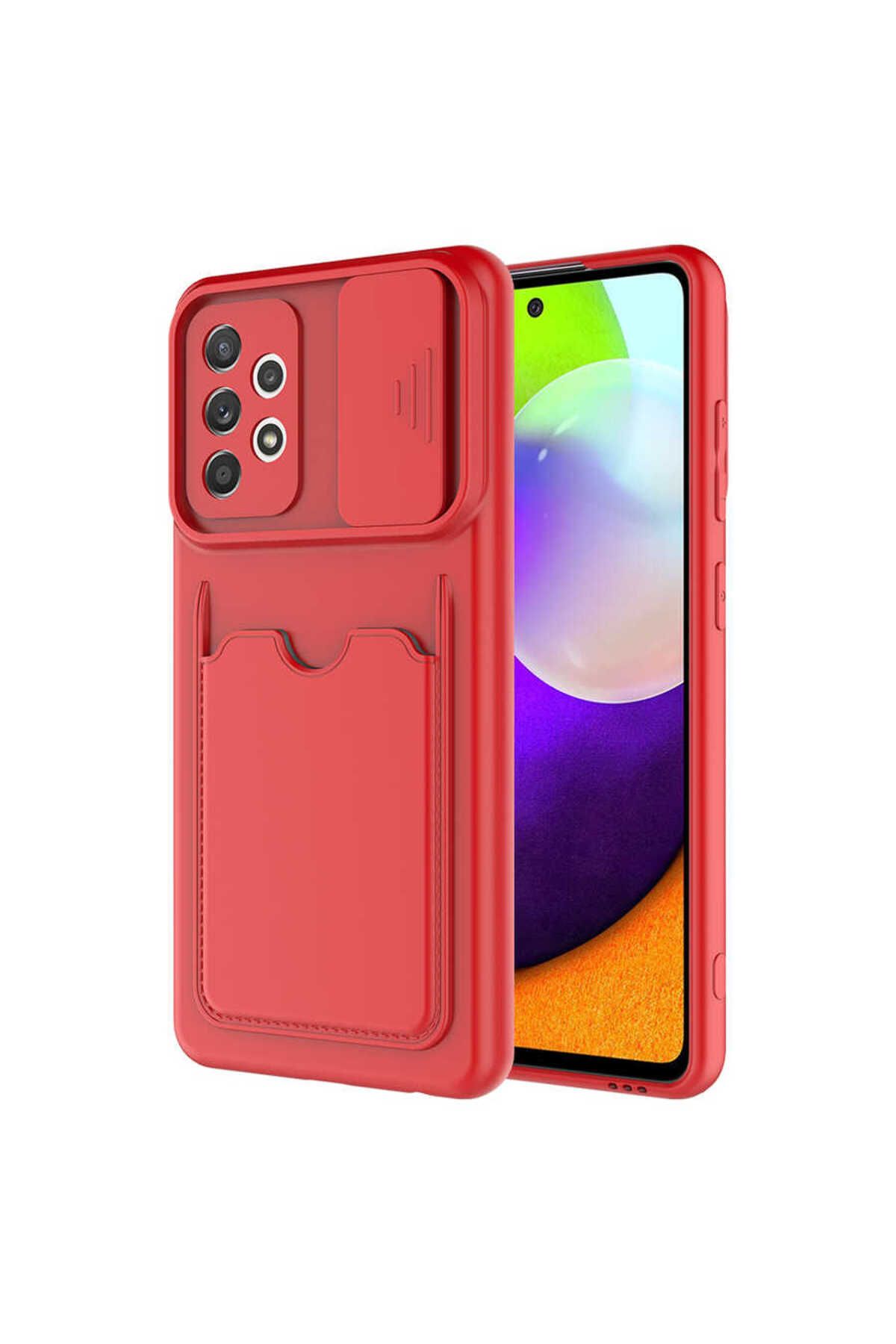 VARDAR AKSESUAR Galaxy A72 Uyumlu Kılıf Kartlıklı Kamera Korumalı Esnek Kartixvar İzvor Kapak