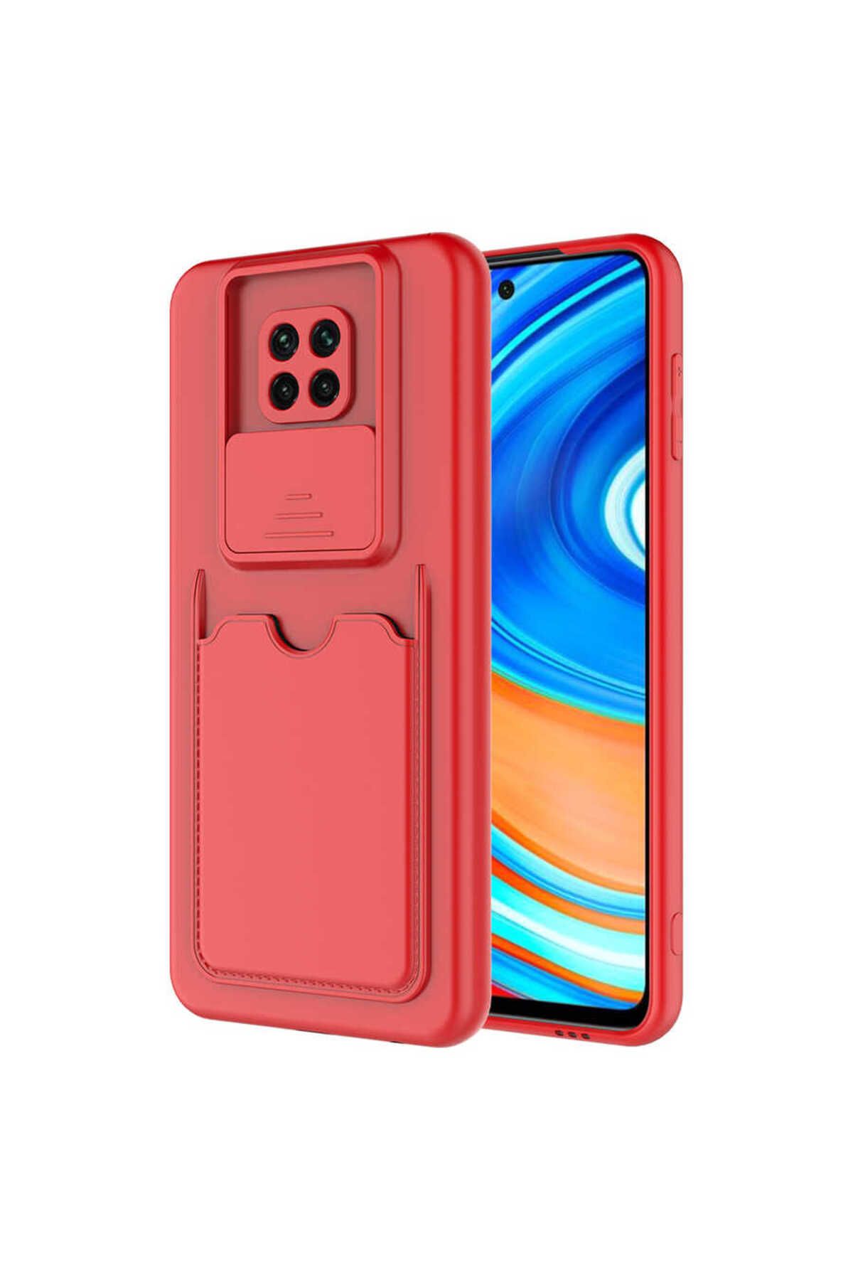 VARDAR AKSESUAR Redmi Note 9 Pro Uyumlu Kılıf Kartlıklı Kamera Korumalı Esnek Kartixvar İzvor Kapak