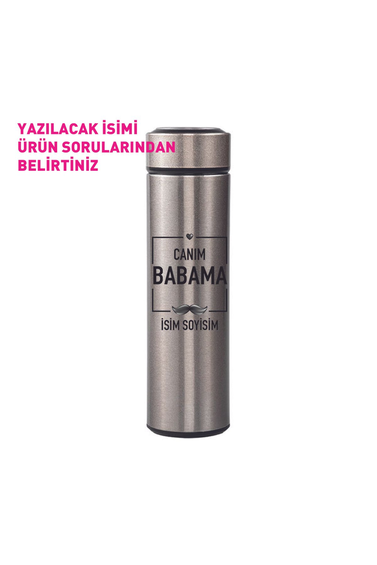 DKDZ SHOP BABALAR GÜNÜ İsime Özel Termos 450ml. (10 Saat Sıcak ve Soğuk Tutar)