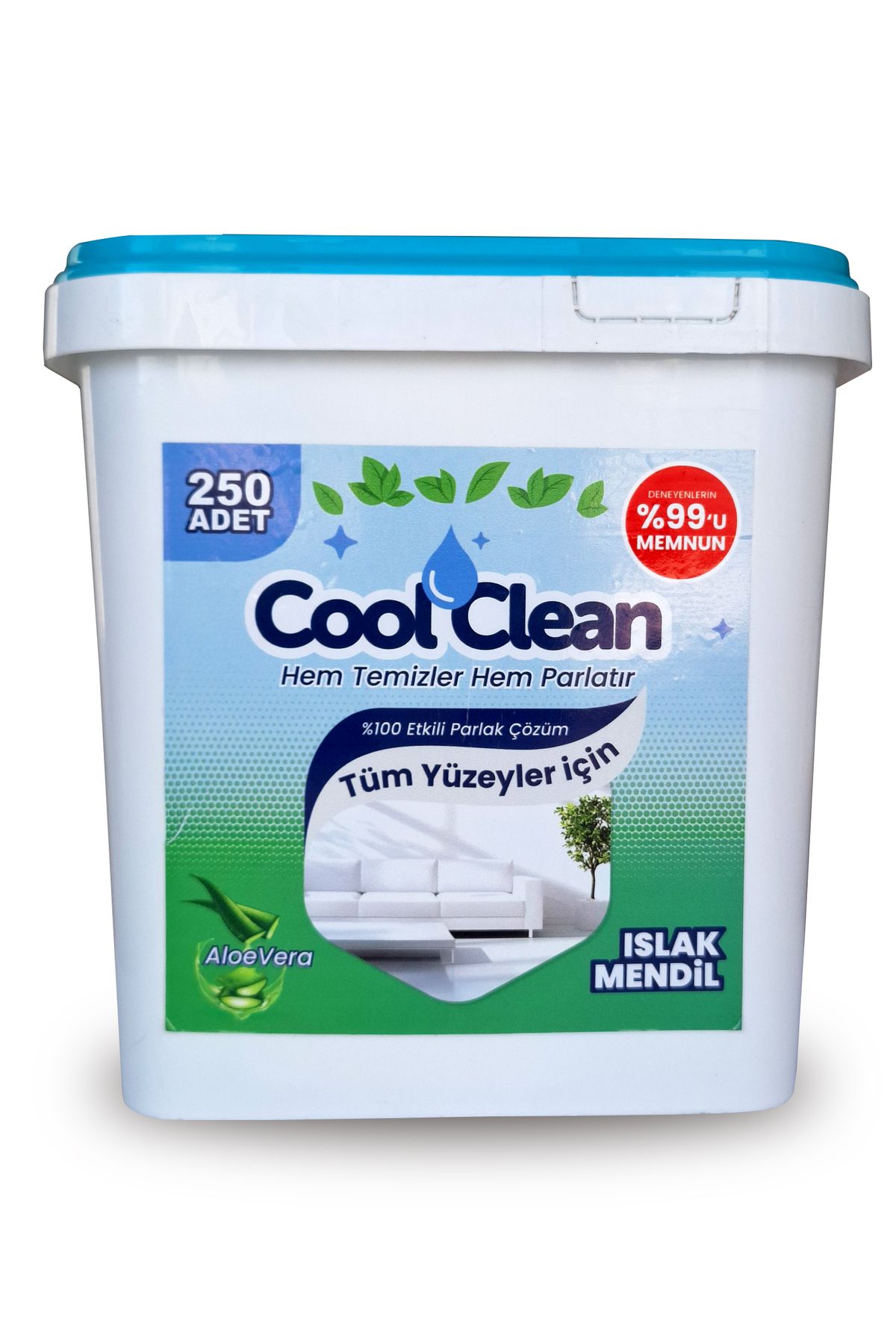 Coolgear - Yüzeyler için Islak Temizlik Mendili – 250’li Kova Ambalaj