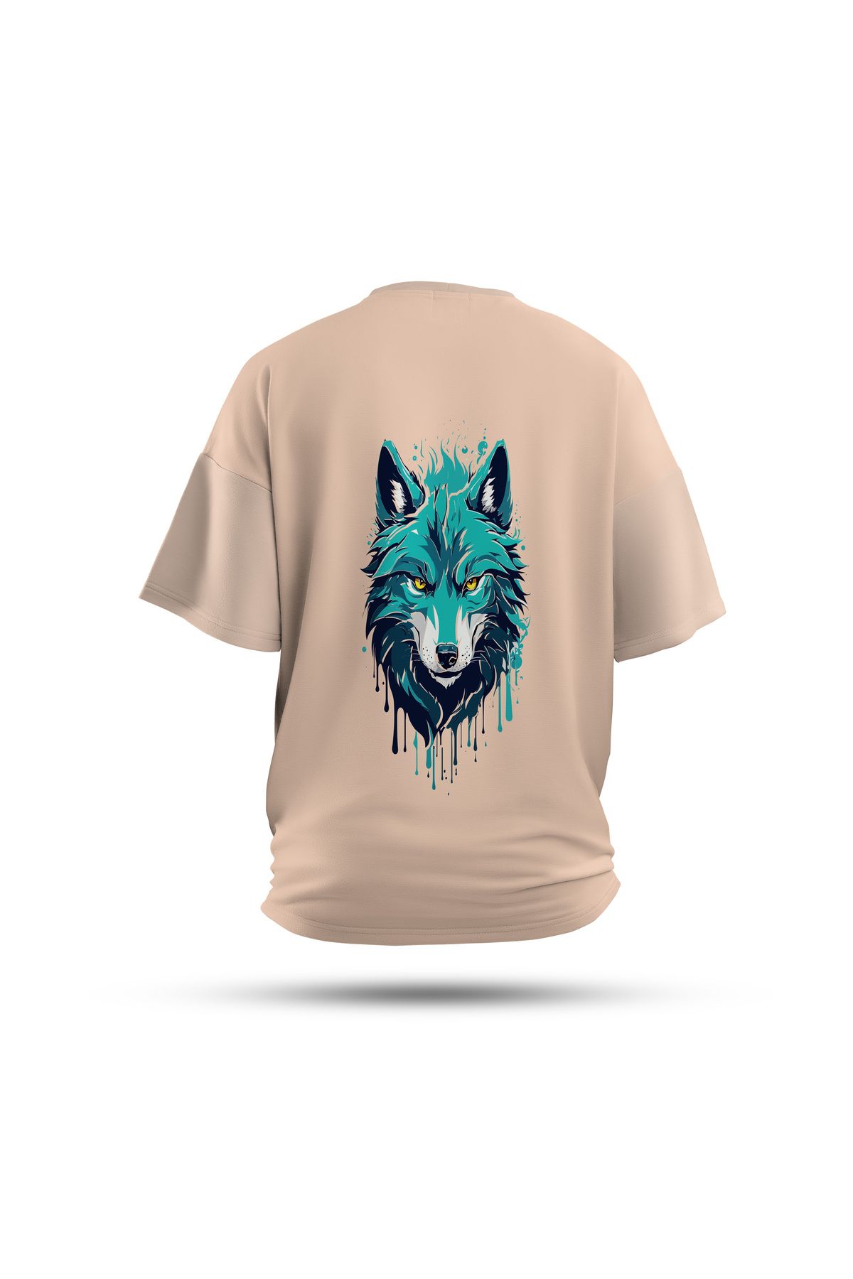 Zestia Unisex T-Shirt, Kurt Sırt Baskılı, Regular, %100 Pamuk, Krem T-Shirt No: 0034