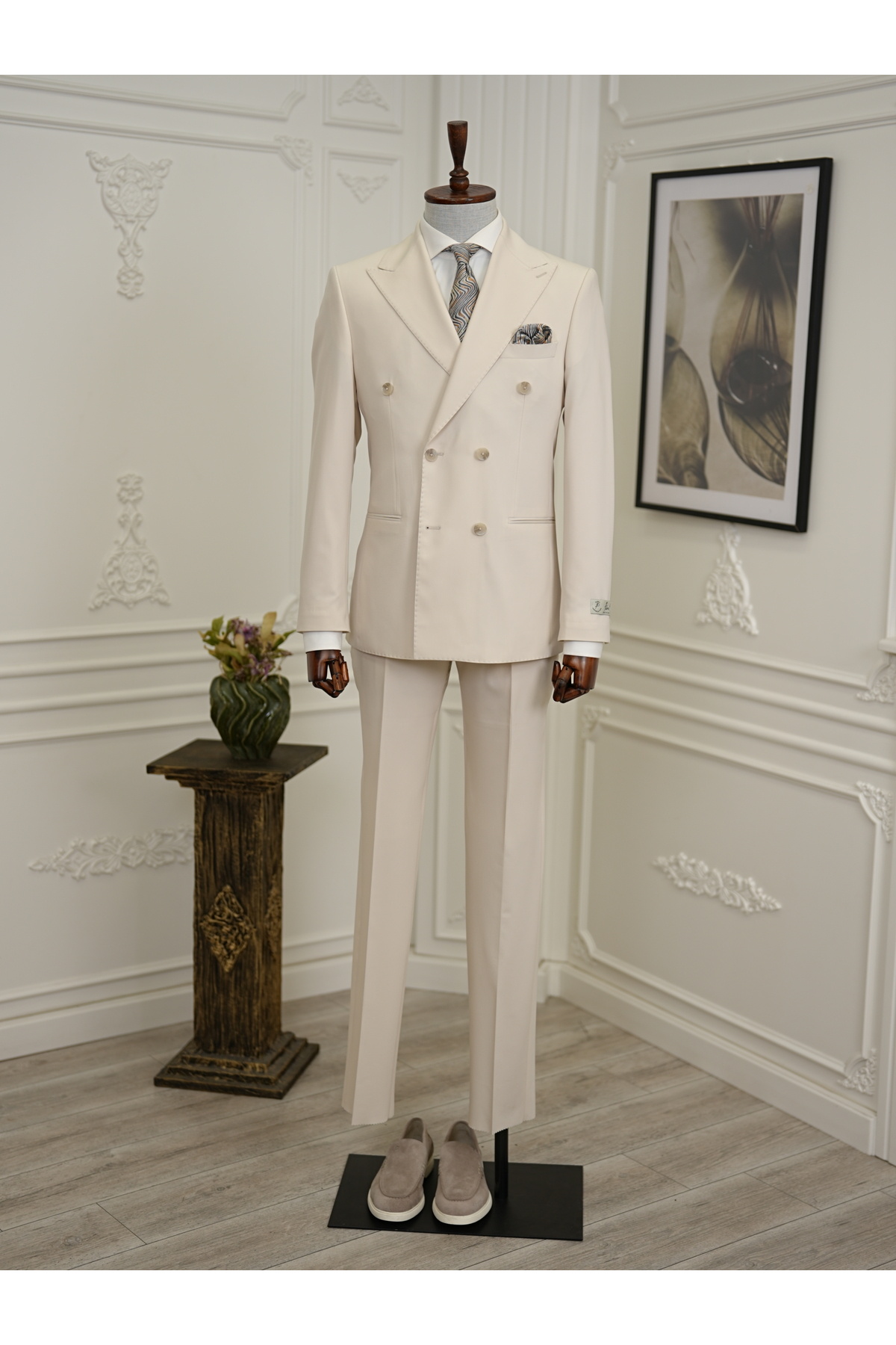 LONATOLİA-Premium Men's Slim Fit Pushing Style Model Pants Double Breasted Suit - Xprzcom3407 4
