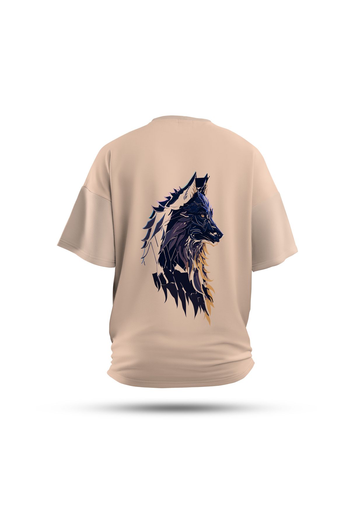 Zestia Unisex T-Shirt, Kurt Sırt Baskılı, Regular, %100 Pamuk, Krem T-Shirt No: 0027