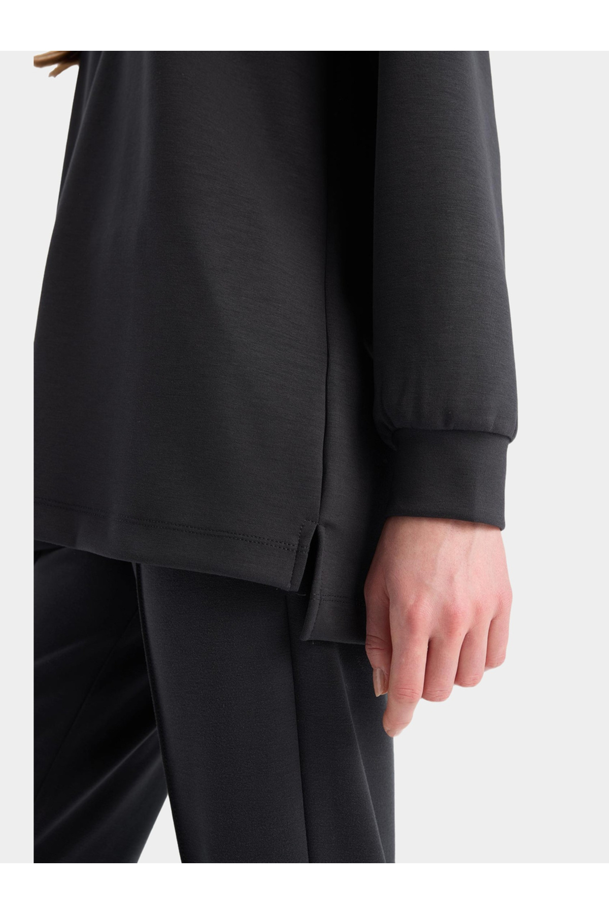DeFacto-Women Black Solid Long Sleeve T-Shirt 6