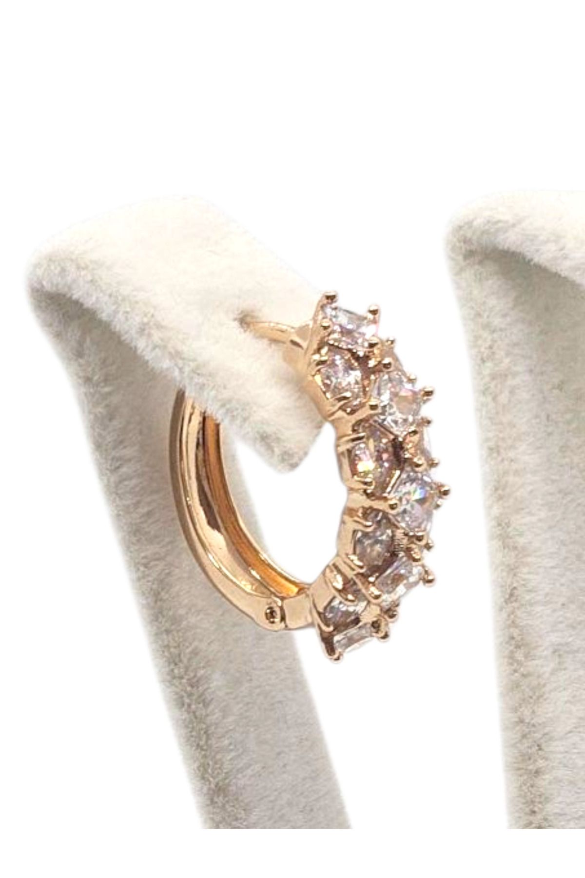 XUPING JEWELRY Xuping Jewelery Pırlanta Model Zirkon Taşlı Gold Halka Küpe- Kararmaz, Alerji Yapmaz
