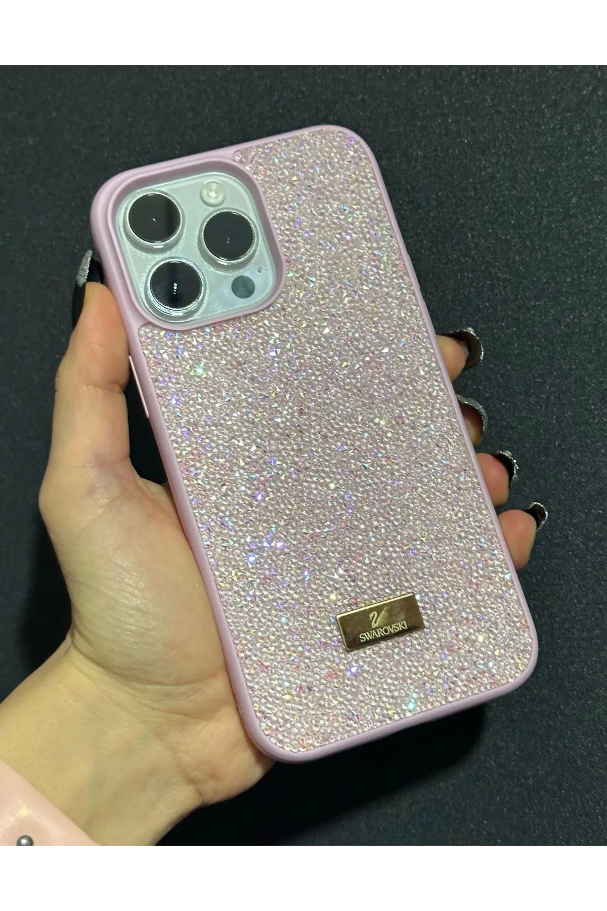 MYWORLD Iphone 13/14 Uyumlu Telefon Kılıfı Parlak Pırlanta Taşlı Elmas Işıltılı Swr Logolu Kapak Kılıf