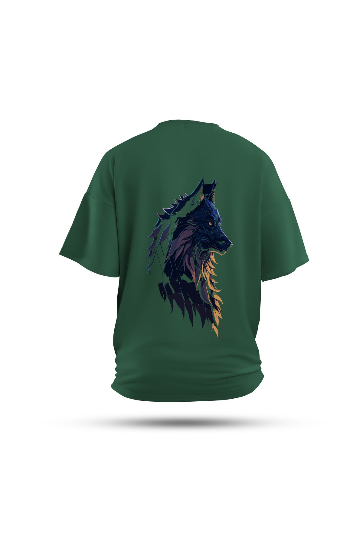 Zestia Unisex T-Shirt, Kurt Sırt Baskılı, Regular, %100 Pamuk, Yeşil T-Shirt No: 0027