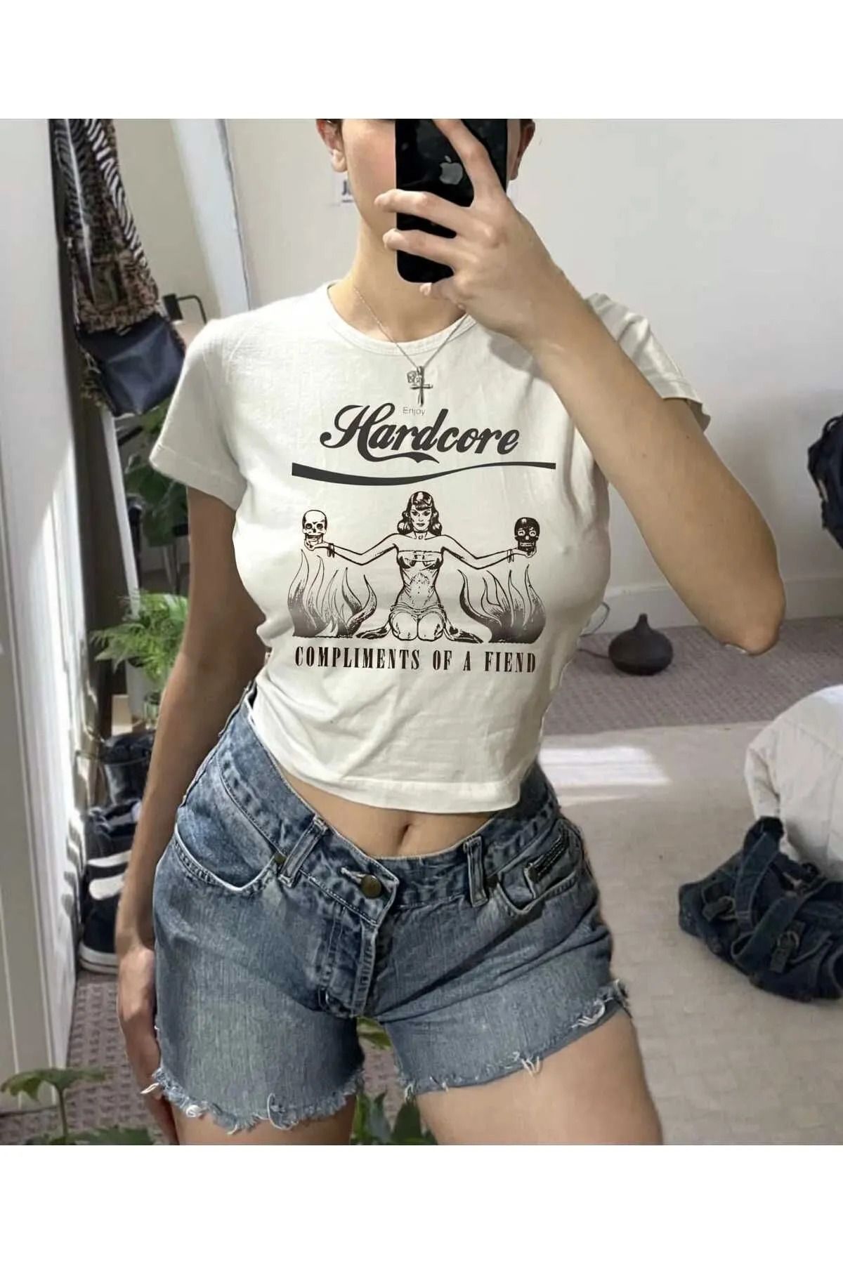 weywot HARDCORE BEYAZ CROP