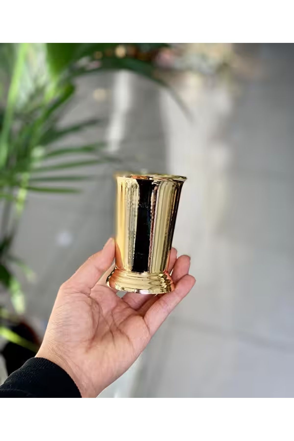 Dumans home Dekoratif Kahve Yanı Sunumluk Gül Kovası - 1 Adet Gold Kova,