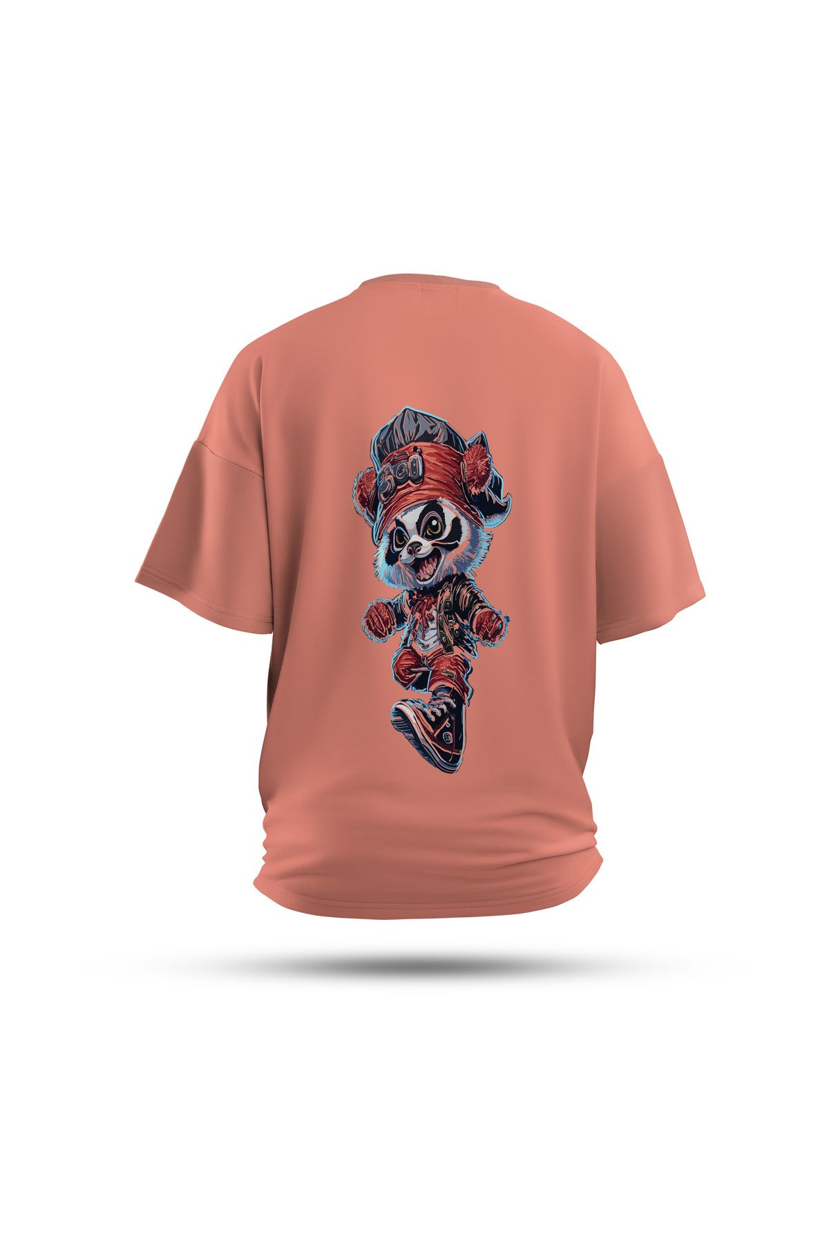 Zestia Unisex T-Shirt, Panda Sırt Baskılı, Regular, %100 Pamuk, Yeşil T-Shirt No: 0045
